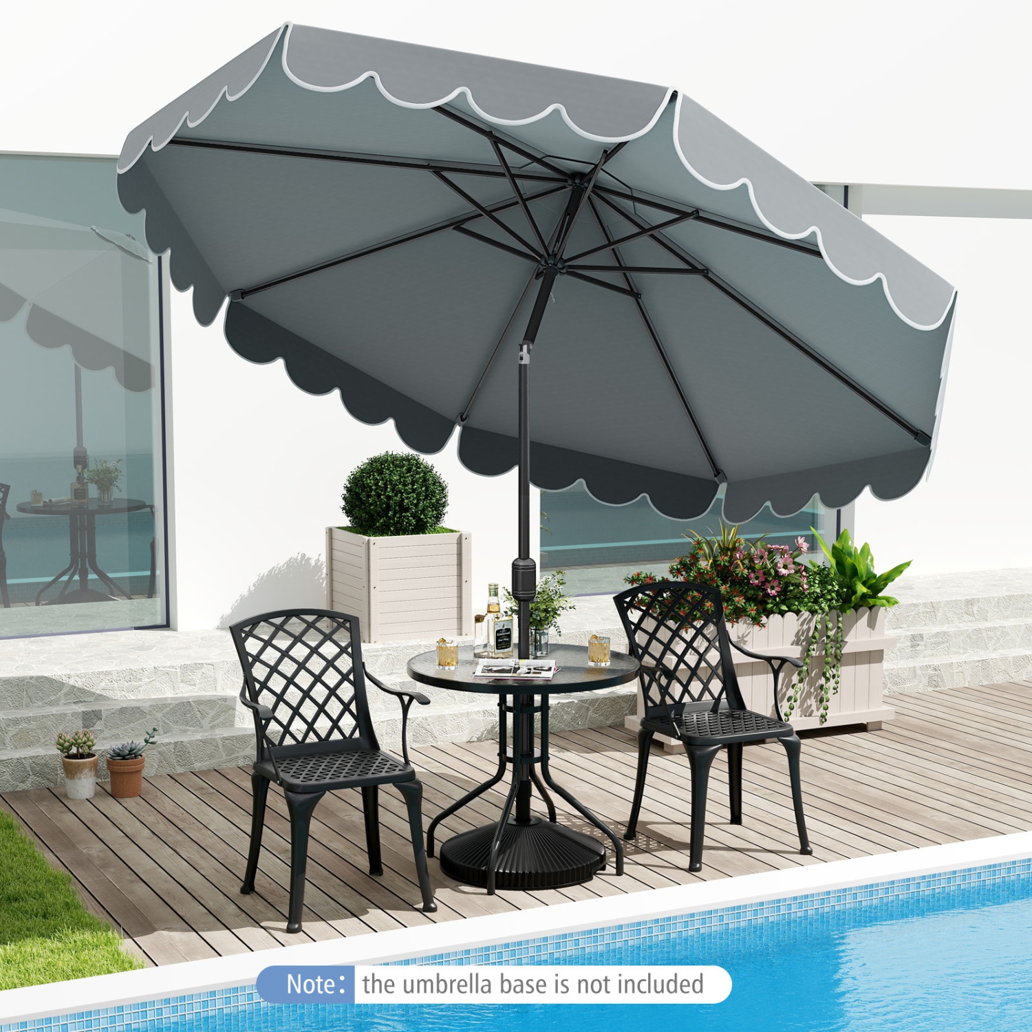Patio Umbrella with Crank Lift and Adjustable Tilt for Outdoor Use