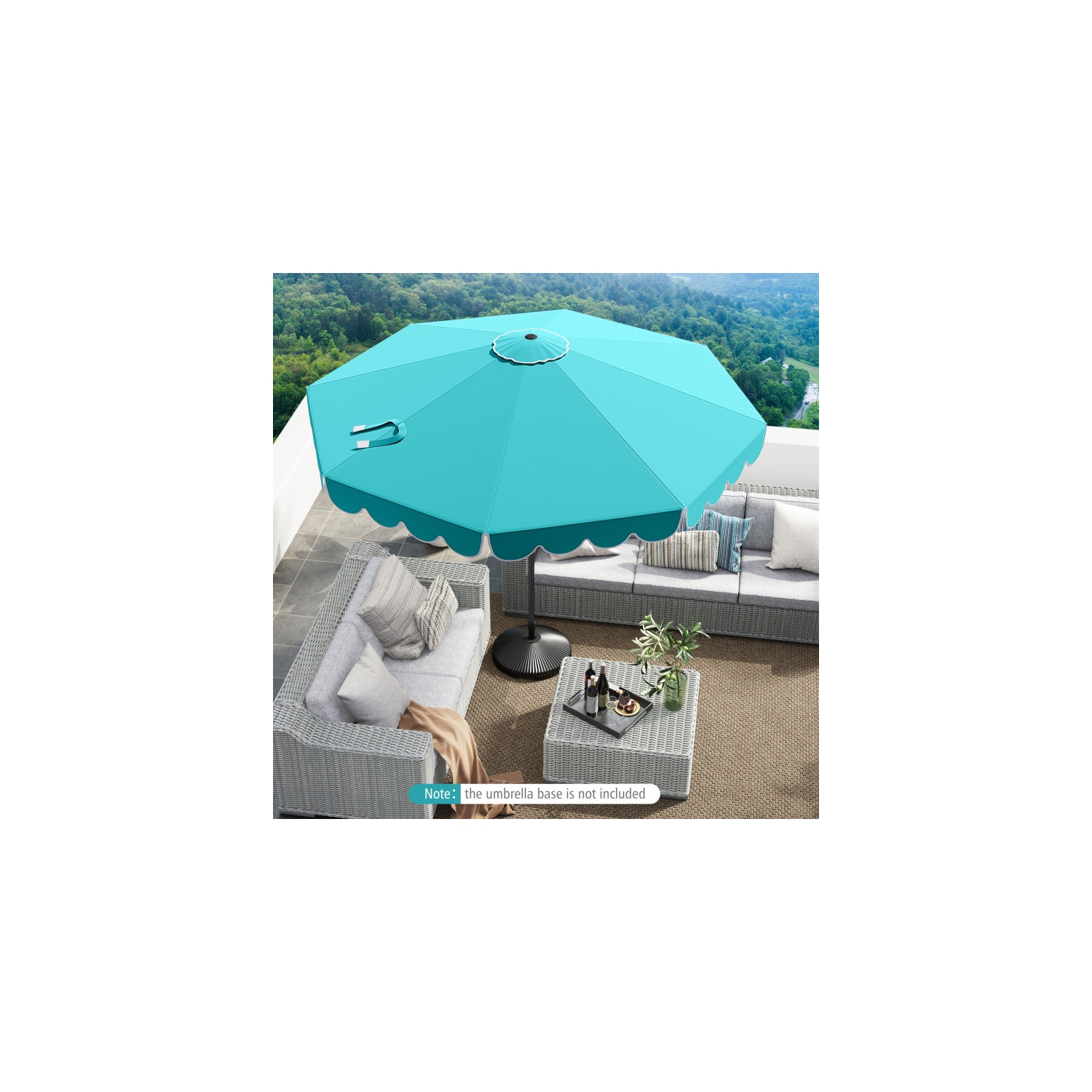 Patio Umbrella with Crank Lift and Adjustable Tilt for Outdoor Use