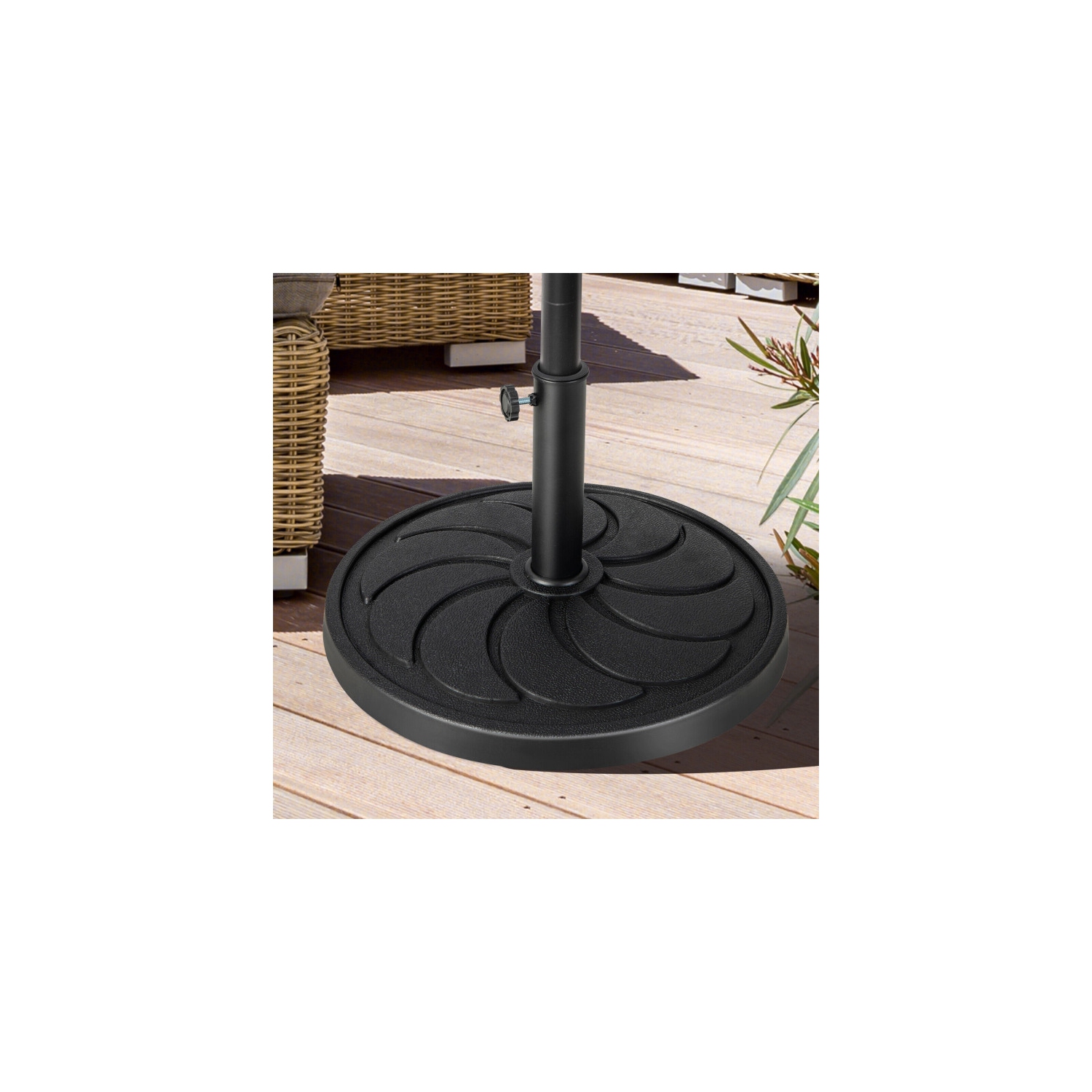 Round Outdoor Umbrella Base for Patio, Garden, or Deck Umbrellas