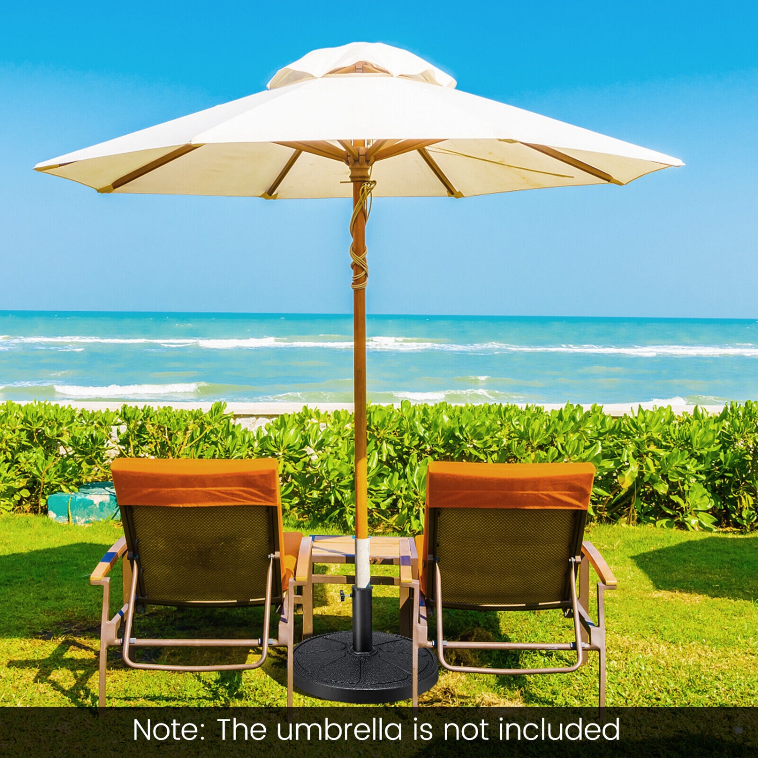 Round Outdoor Umbrella Base for Patio and Garden Umbrellas