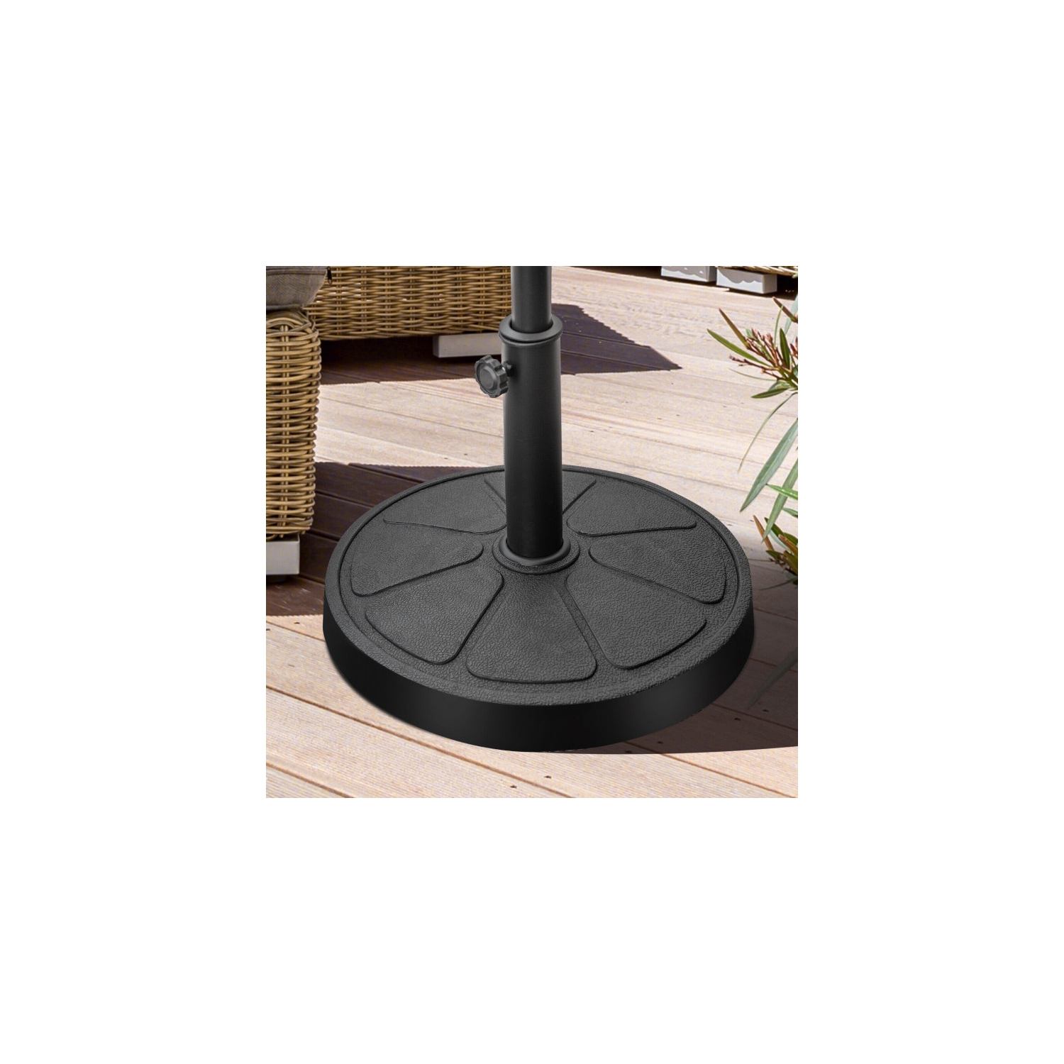 Round Outdoor Umbrella Base for Patio and Garden Umbrellas