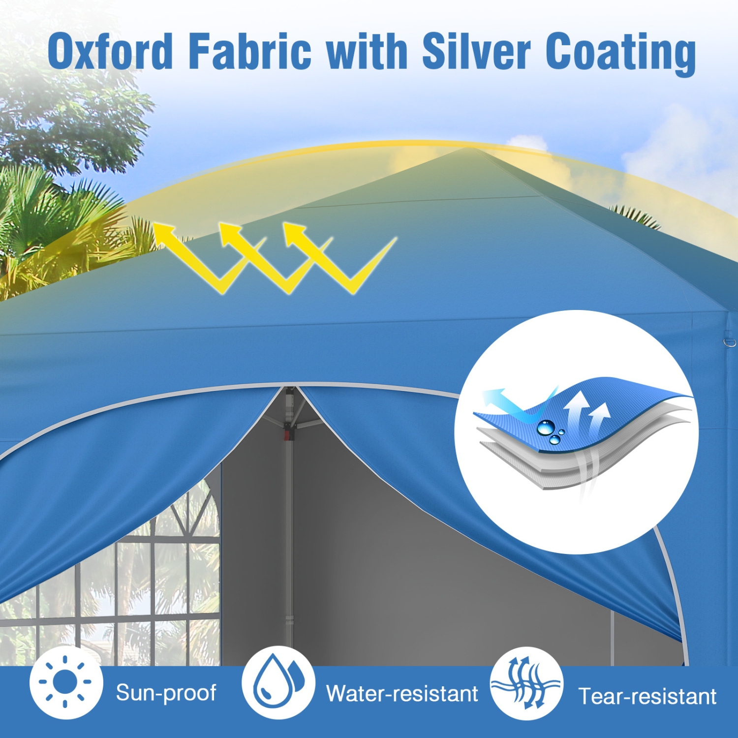 Folding Canopy Tent with 1 Detachable Sidewall and Carry Bag with Wheels