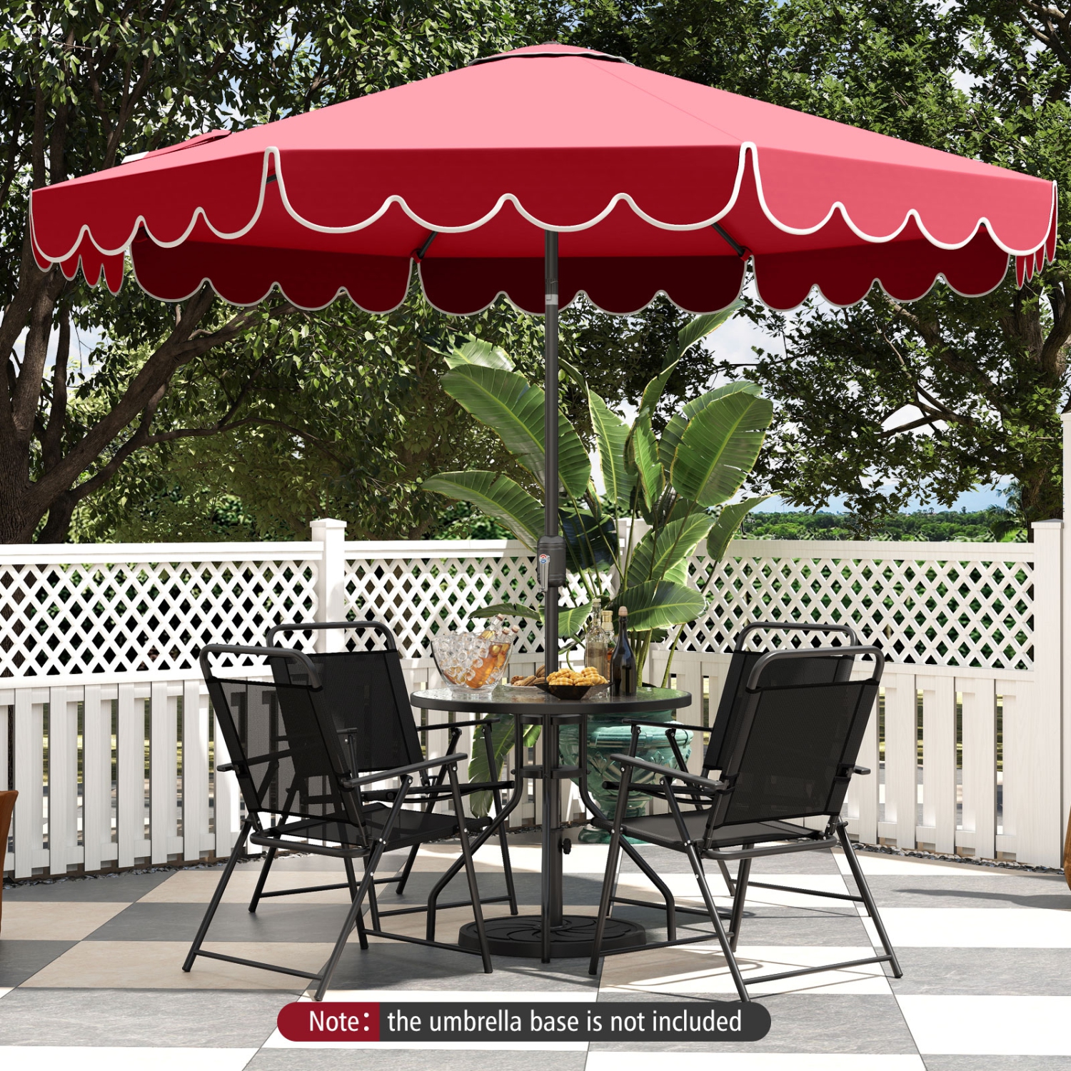 Patio Umbrella with Crank Lift and Adjustable Tilt for Outdoor Use