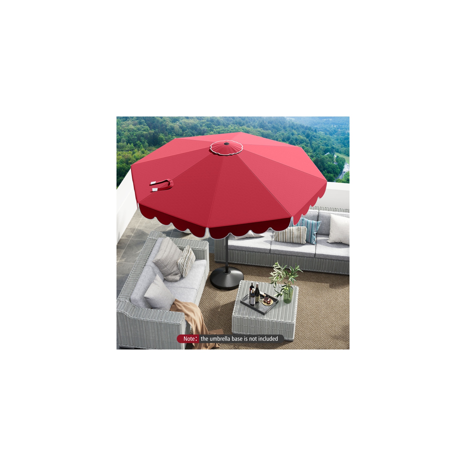 Patio Umbrella with Crank Lift and Adjustable Tilt for Outdoor Use