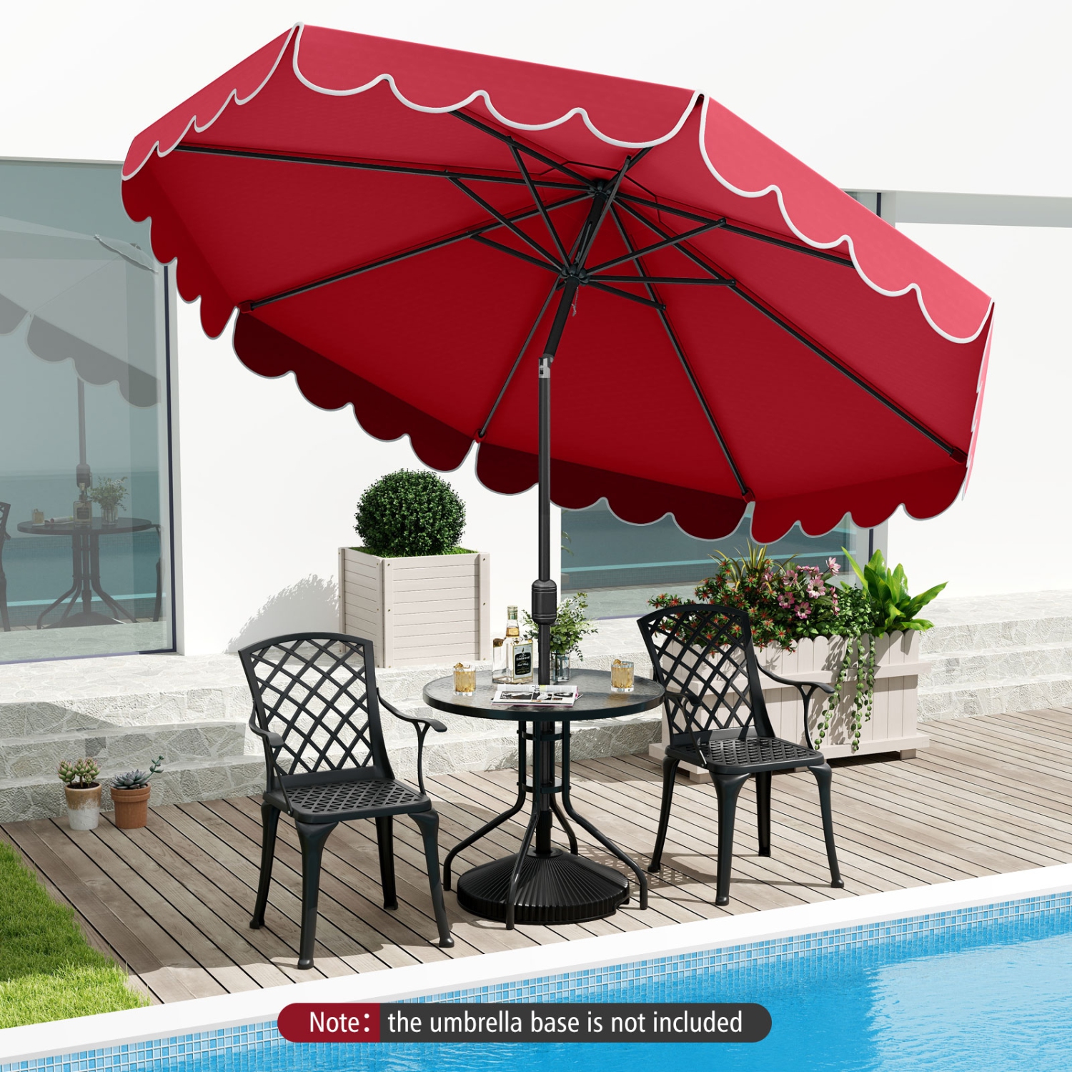 Patio Umbrella with Crank Lift and Adjustable Tilt for Outdoor Use