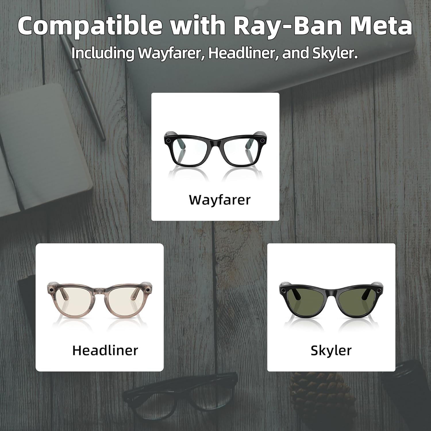 Extension Charging Cable Compatible with RayBan META Smart Glasses Charger Case for Wayfarer, Skyler,