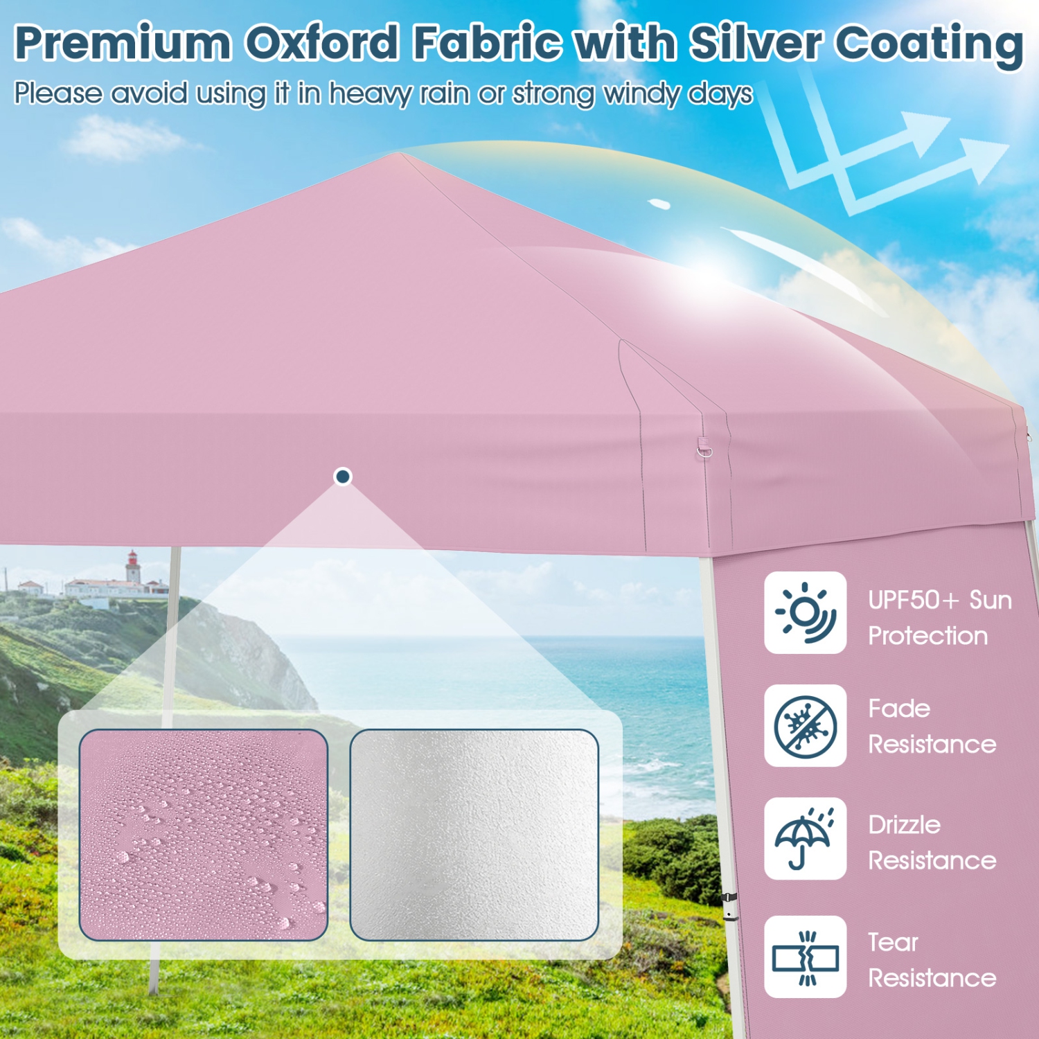 Heavy-Duty Pop-Up Canopy Tent with Sidewalls That Convert to Awning + Stakes