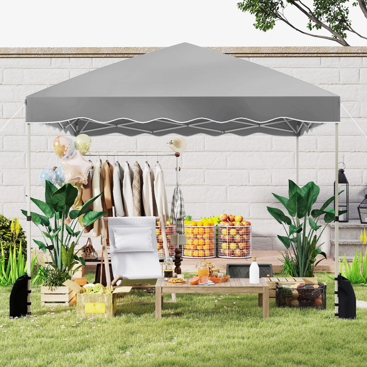 Easy Setup Folding Pop-Up Canopy Tent with Roller Bag