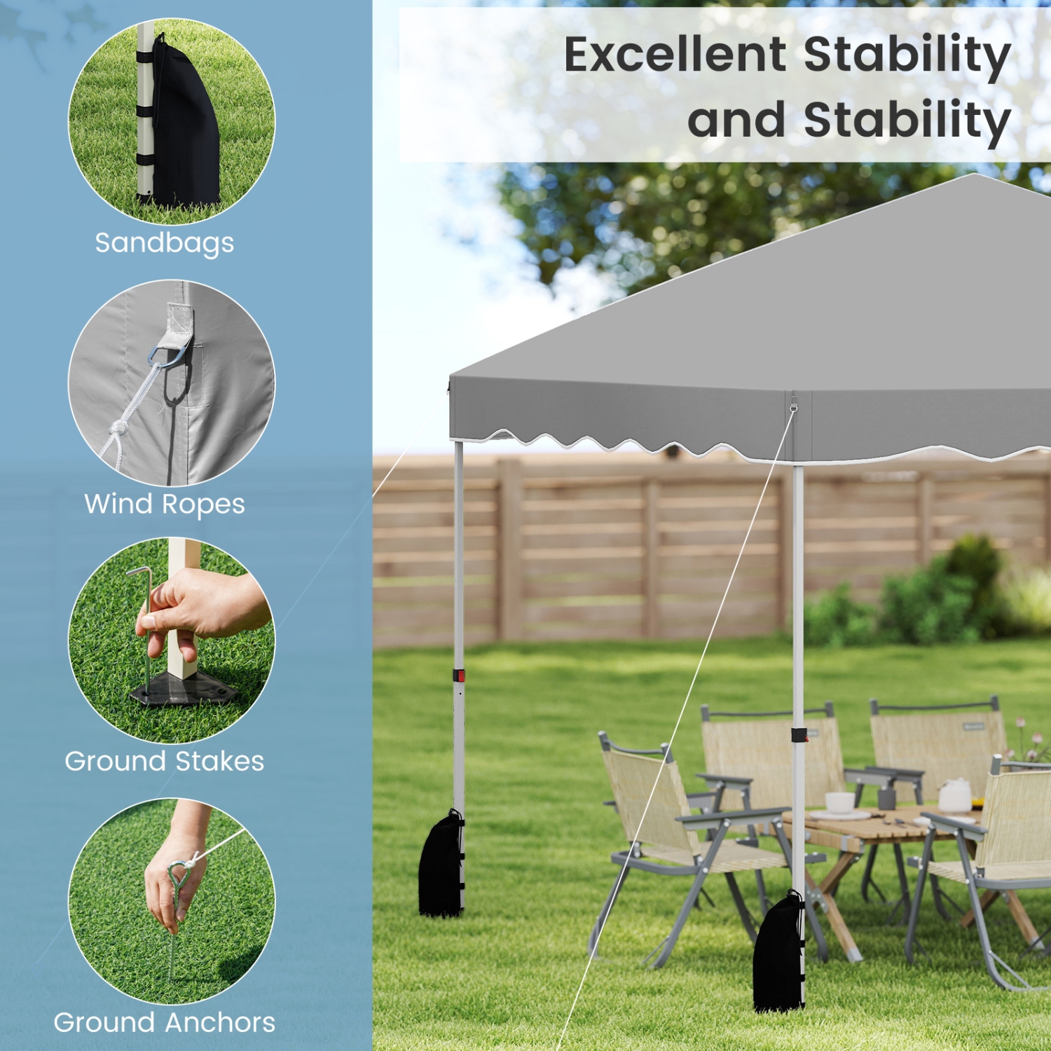Easy Setup Folding Pop-Up Canopy Tent with Roller Bag