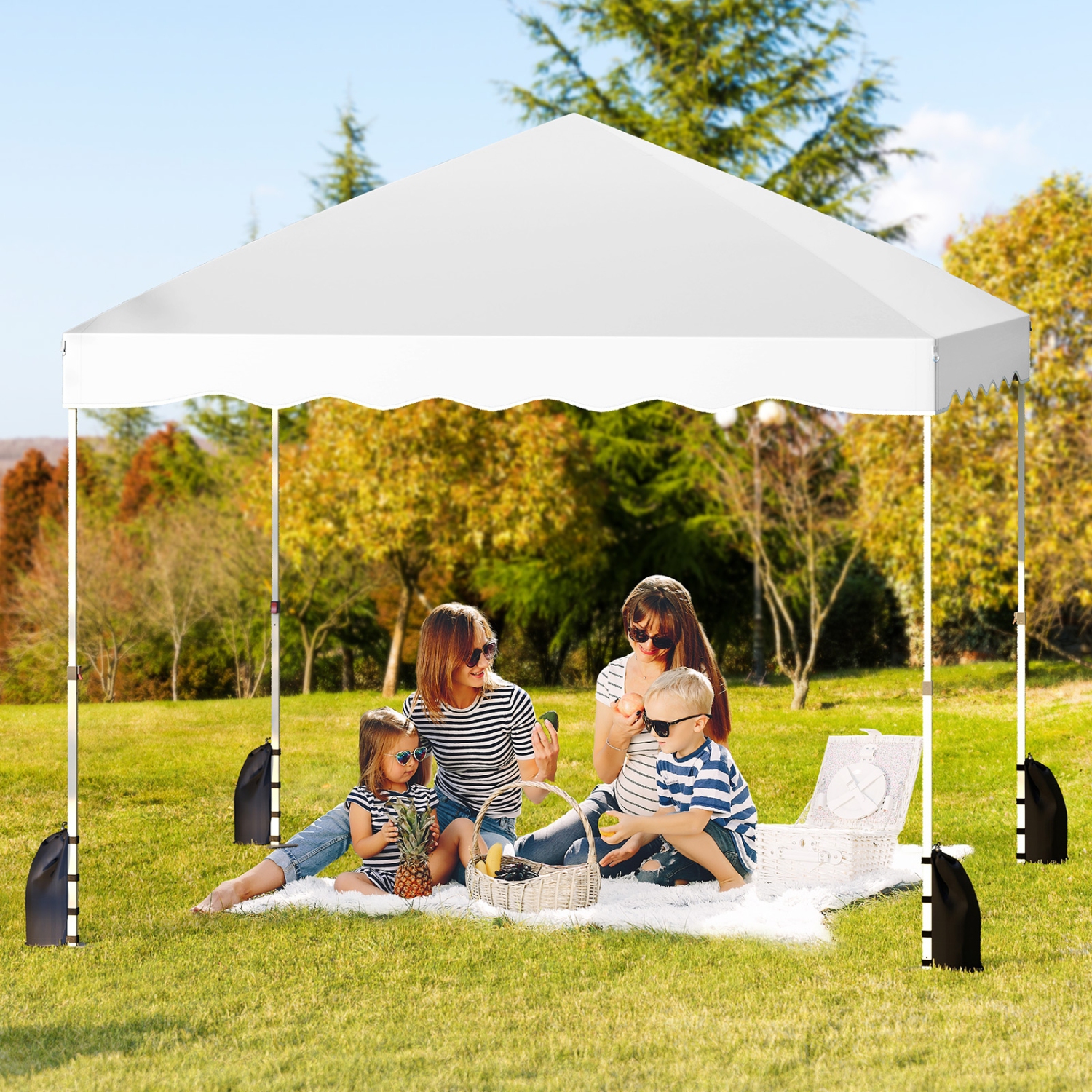 Easy Setup Folding Pop-Up Canopy Tent with Roller Bag