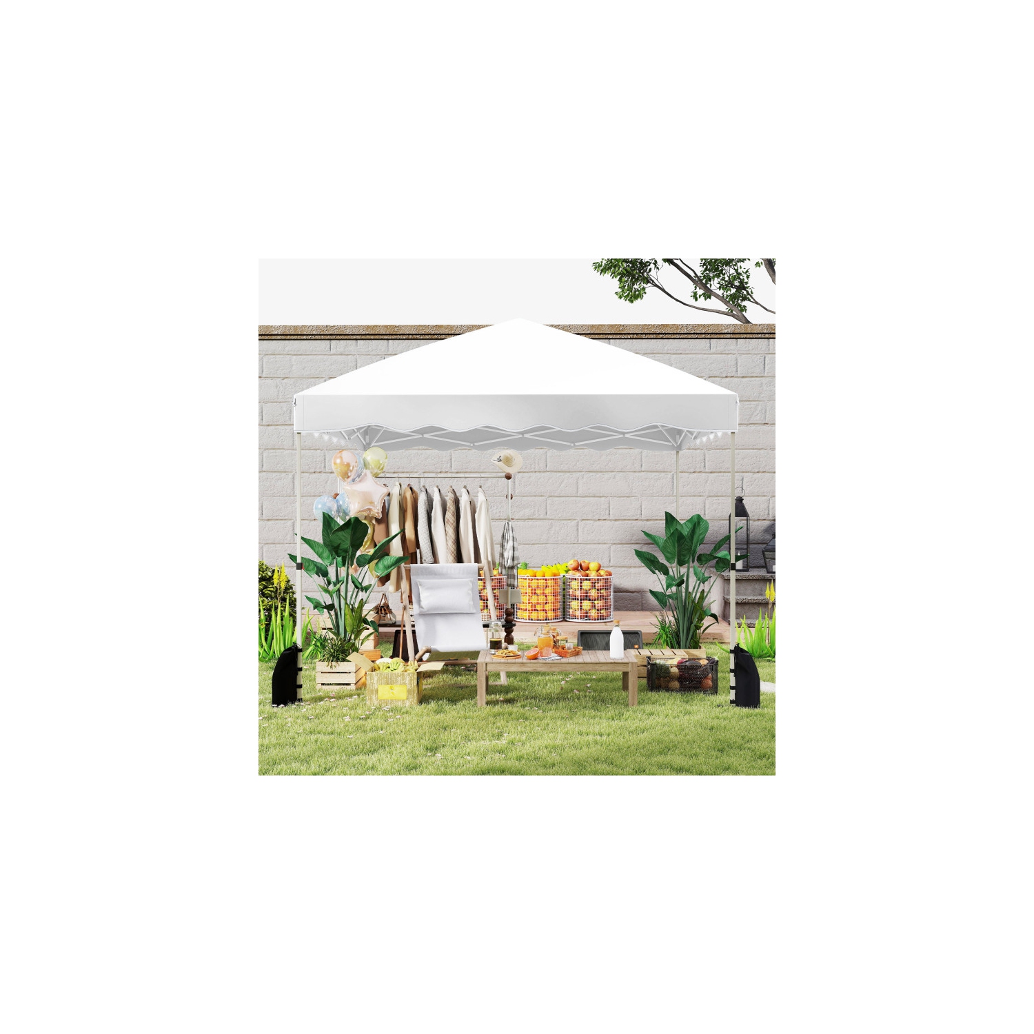 Easy Setup Folding Pop-Up Canopy Tent with Roller Bag