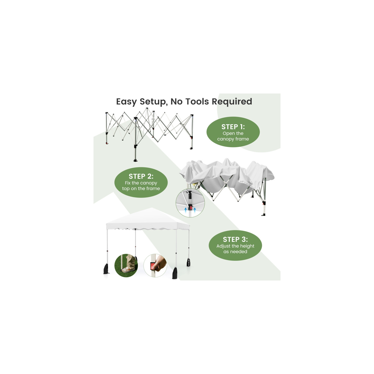 Easy Setup Folding Pop-Up Canopy Tent with Roller Bag