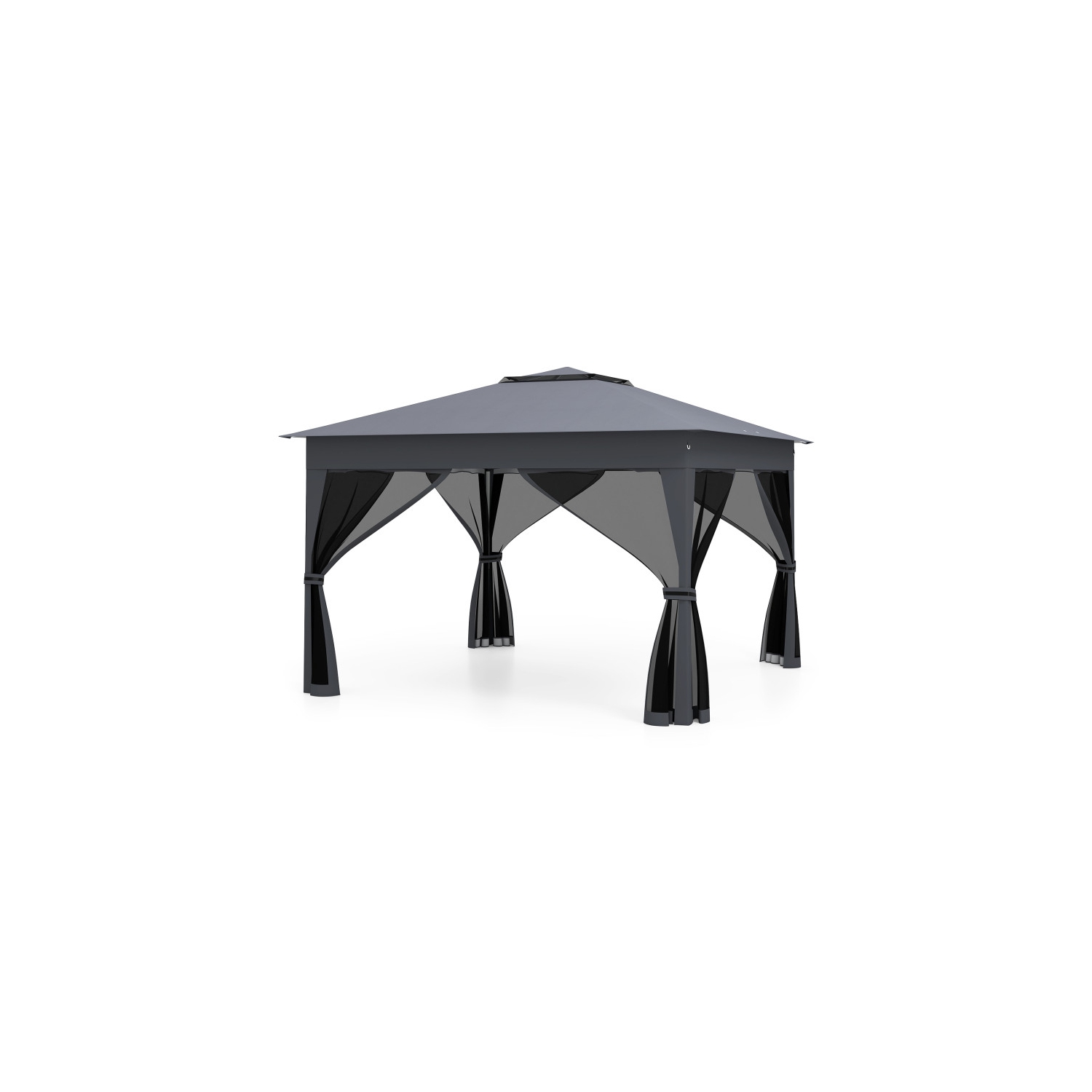 Portable Pop Up Gazebo Tent with Mosquito Netting and Ventilated Double Roof