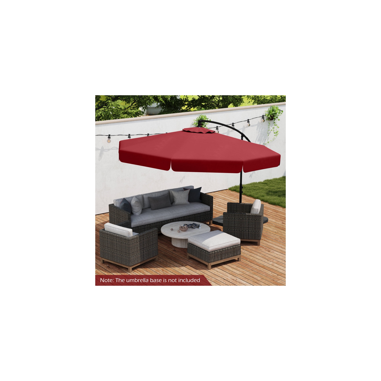 Outdoor Cantilever Umbrella with Adjustable Tilt and Ruffled Edge Design