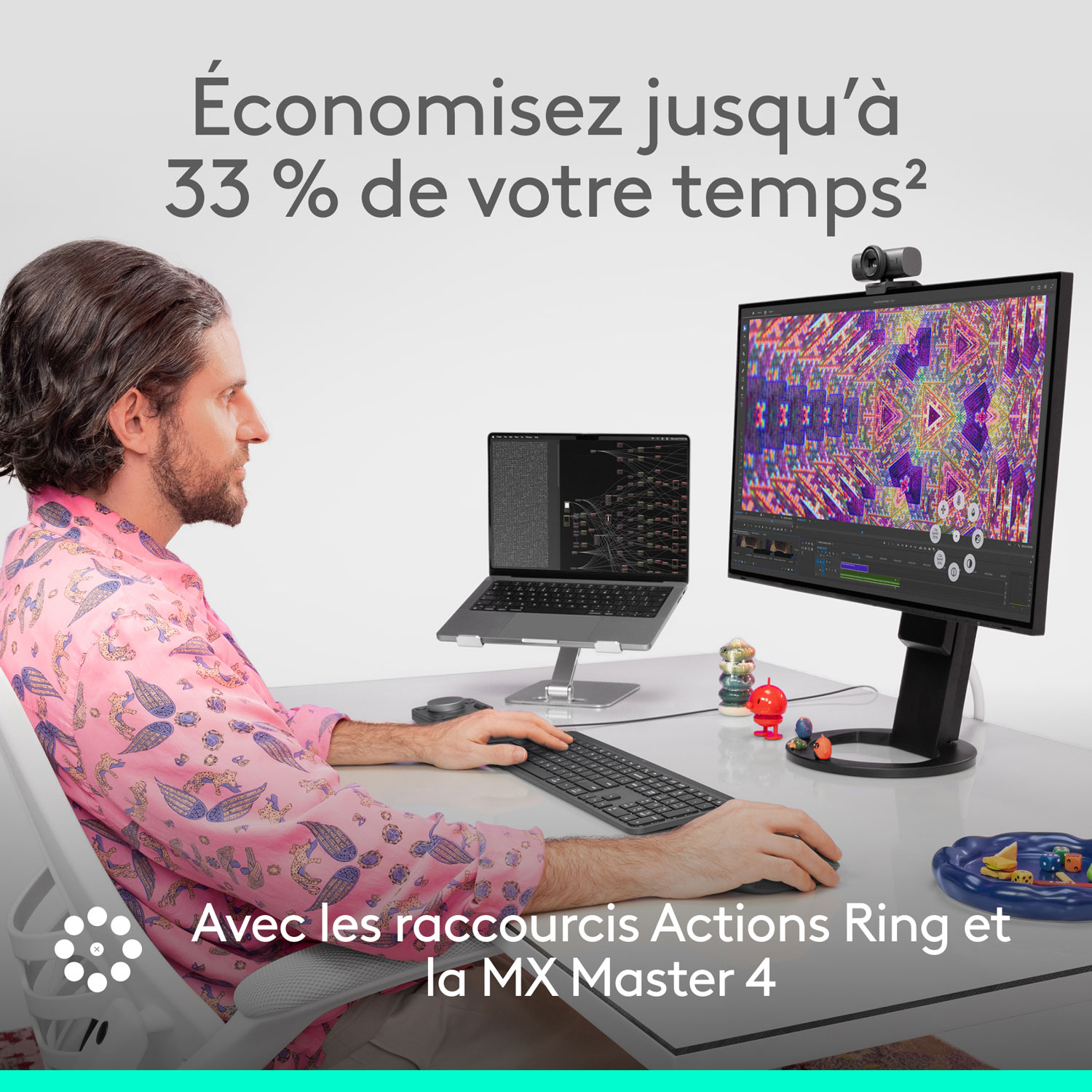 Logitech MX Master 4 Bluetooth Optical Mouse w/ Advanced Performance Haptic Feedback - Pale Grey