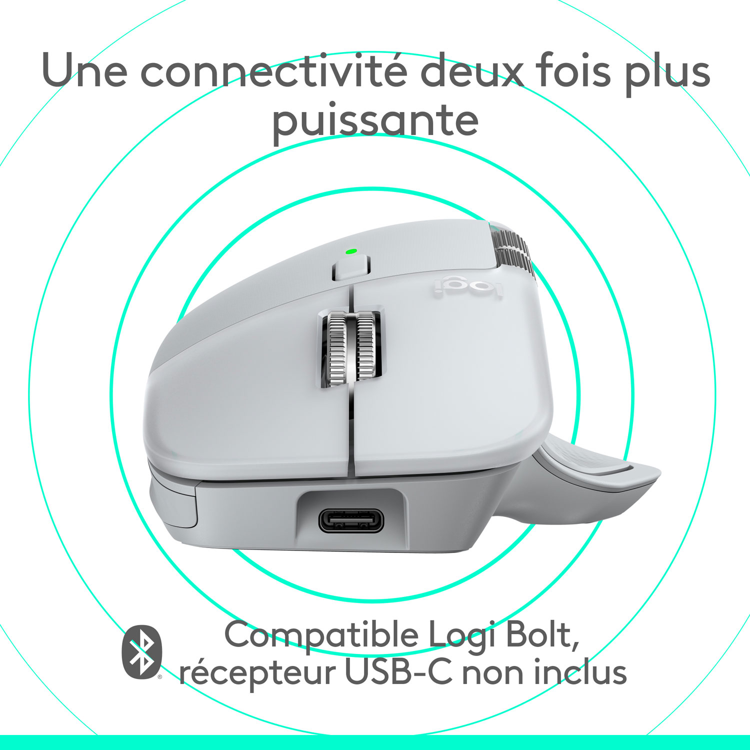 Souris optique Bluetooth MX Master 4 de Logitech pour Mac - Blanc argent - Exclusivité de Best Buy