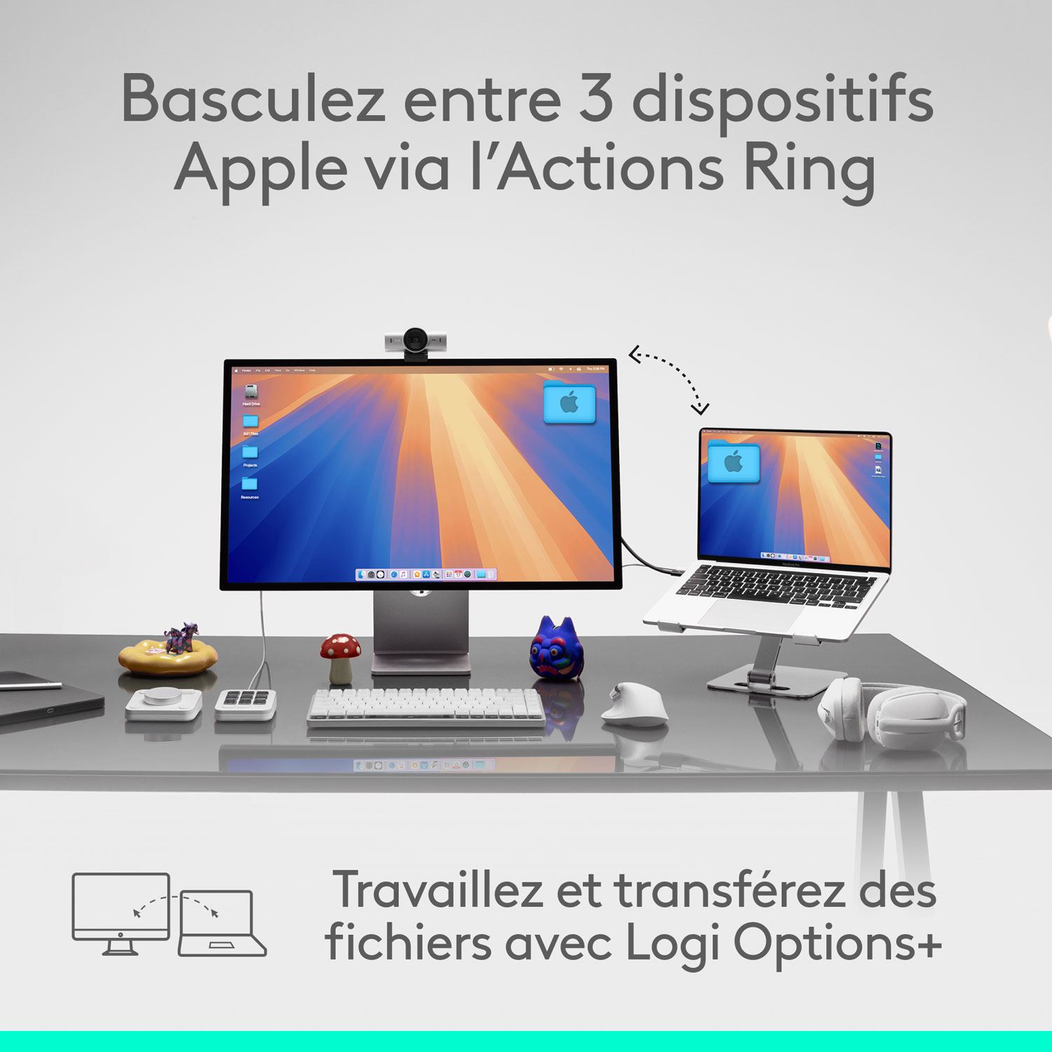 Souris optique Bluetooth MX Master 4 de Logitech pour Mac - Blanc argent - Exclusivité de Best Buy