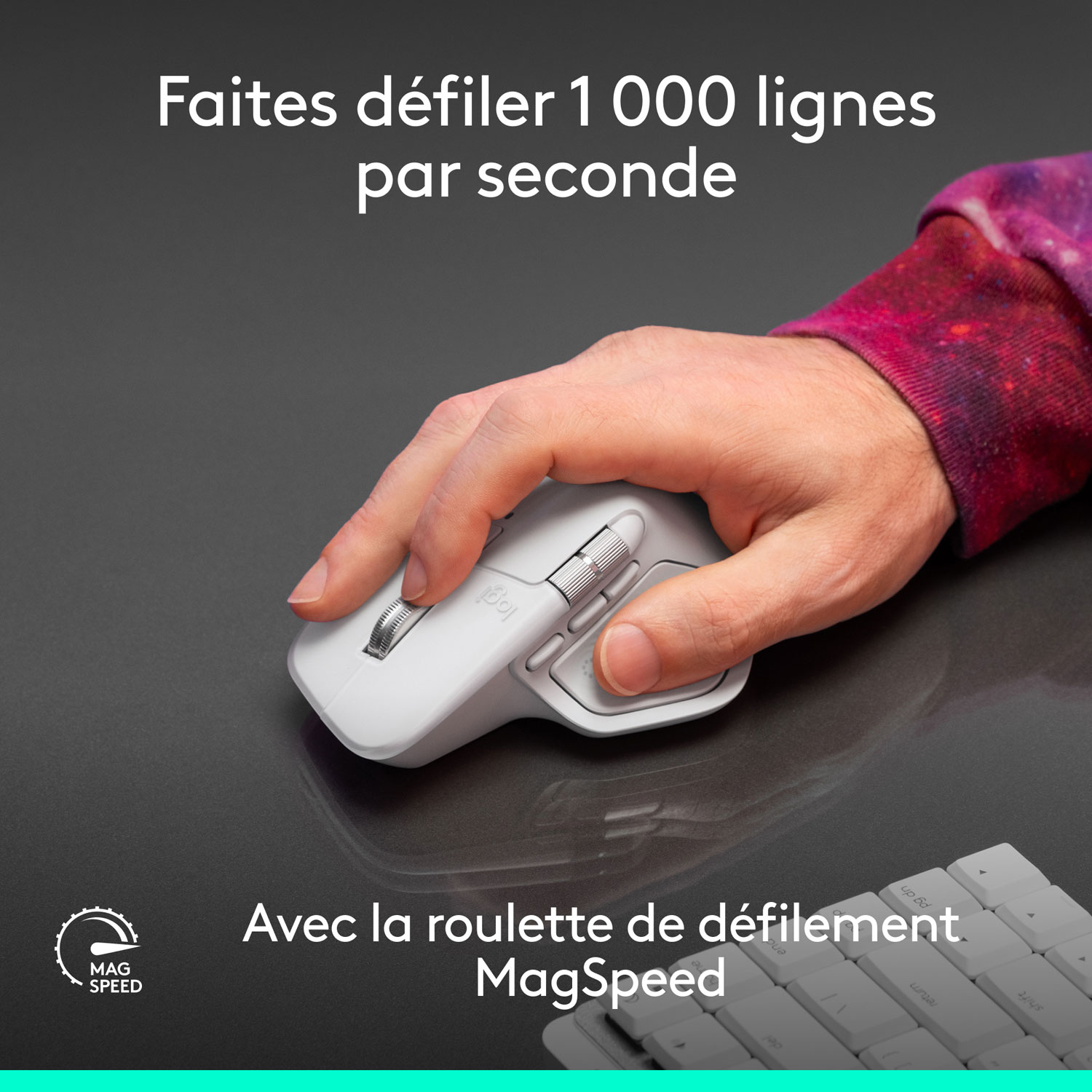 Souris optique Bluetooth MX Master 4 de Logitech pour Mac - Blanc argent - Exclusivité de Best Buy