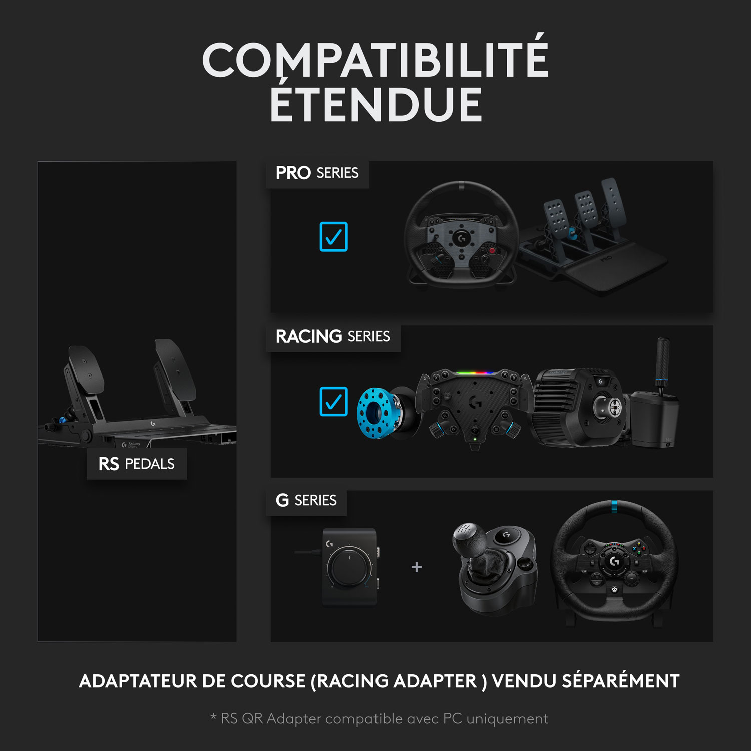 Pédalier de course RS de Logitech G