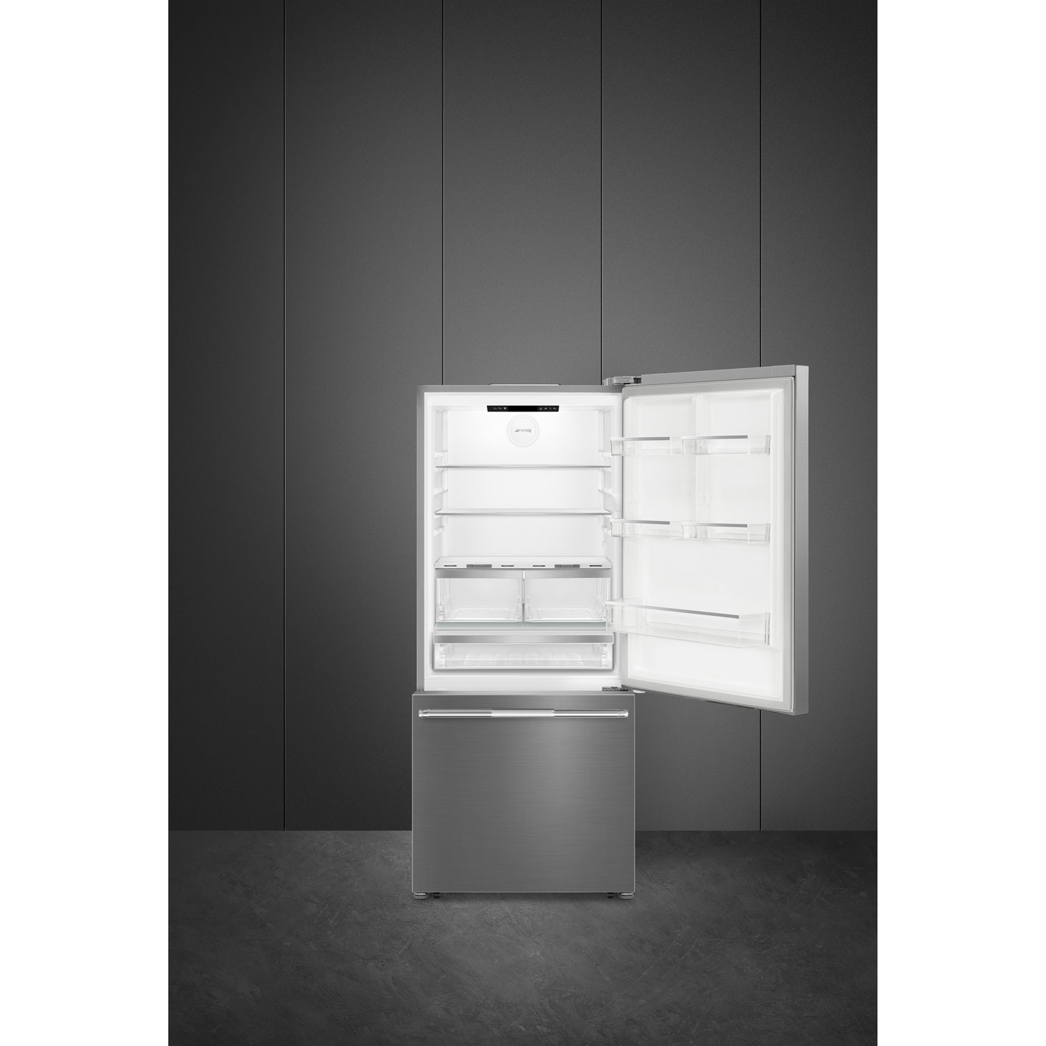 Smeg 30" 16.1 Cu. Ft. Bottom Freezer Refrigerator - Stainless Steel