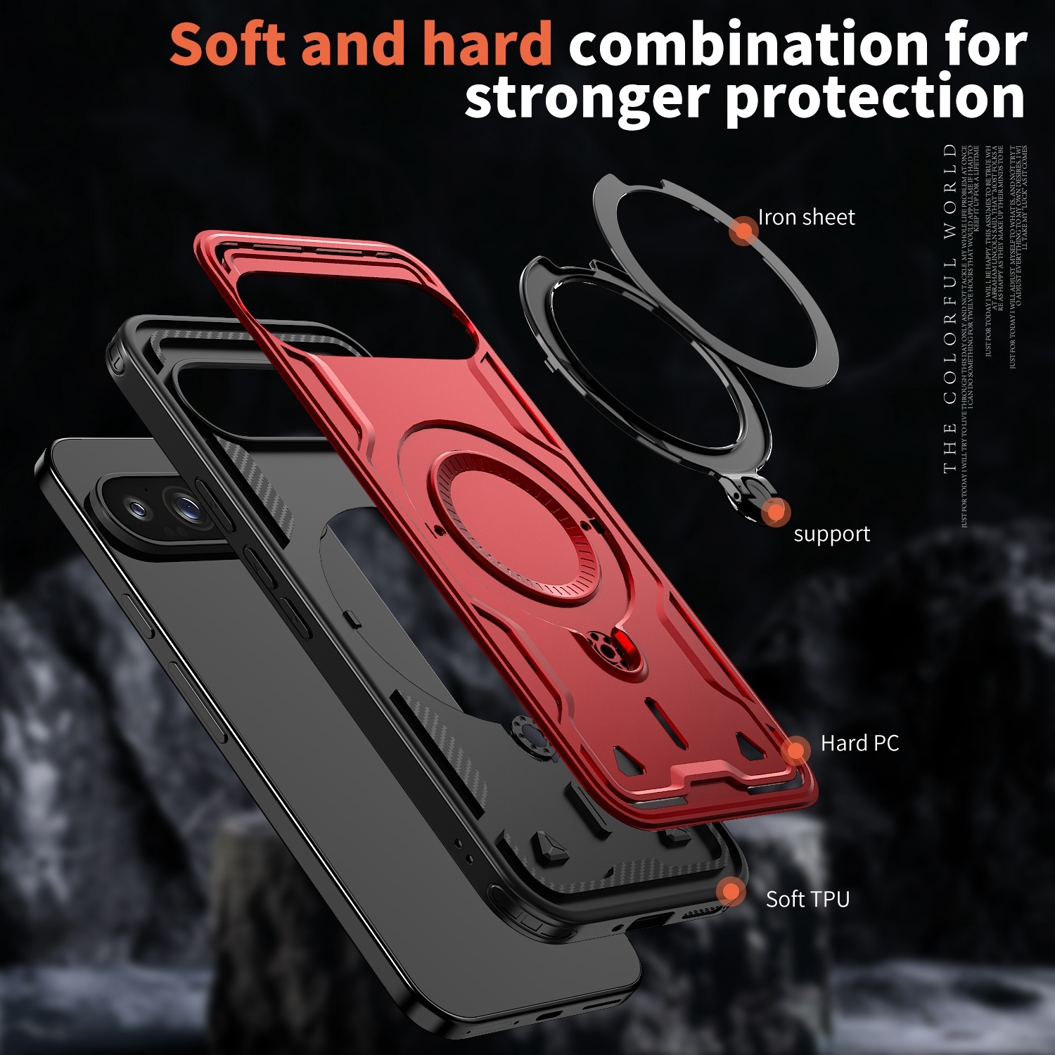 XCRS Defender Case Magsafe Cover, Magnetic Metal Kickstand Ring Holder Shockproof Case for Google Pixel 10 Pro / Pixel 10