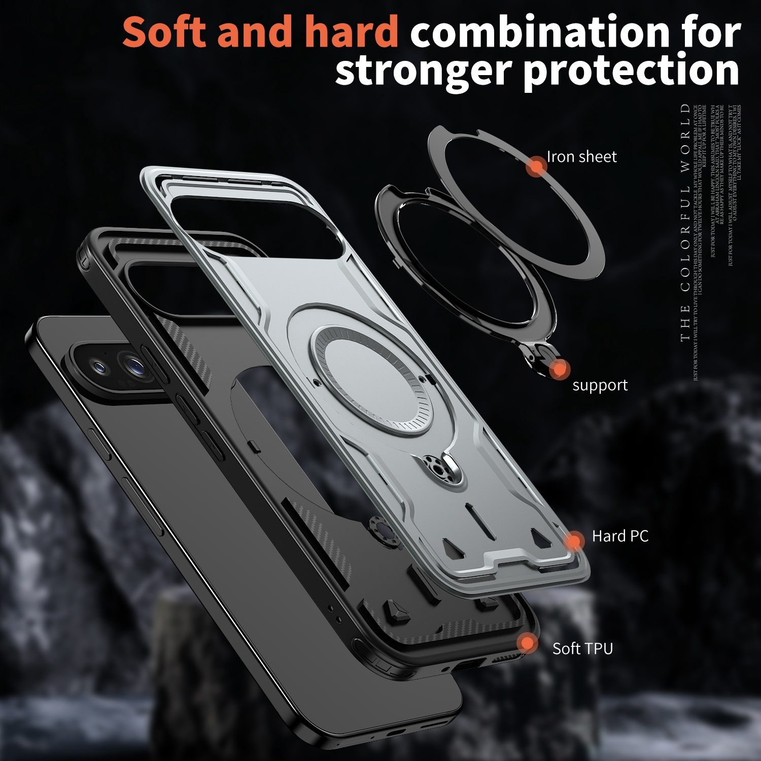 XCRS Defender Case Magsafe Cover, Magnetic Metal Kickstand Ring Holder Shockproof Case for Google Pixel 10 Pro / Pixel 10