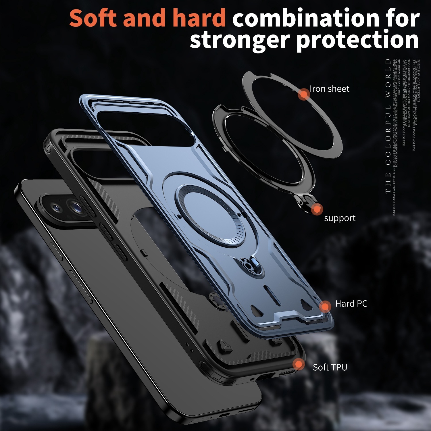 XCRS Defender Case Magsafe Cover, Magnetic Metal Kickstand Ring Holder Shockproof Case for Google Pixel 10 Pro / Pixel 10