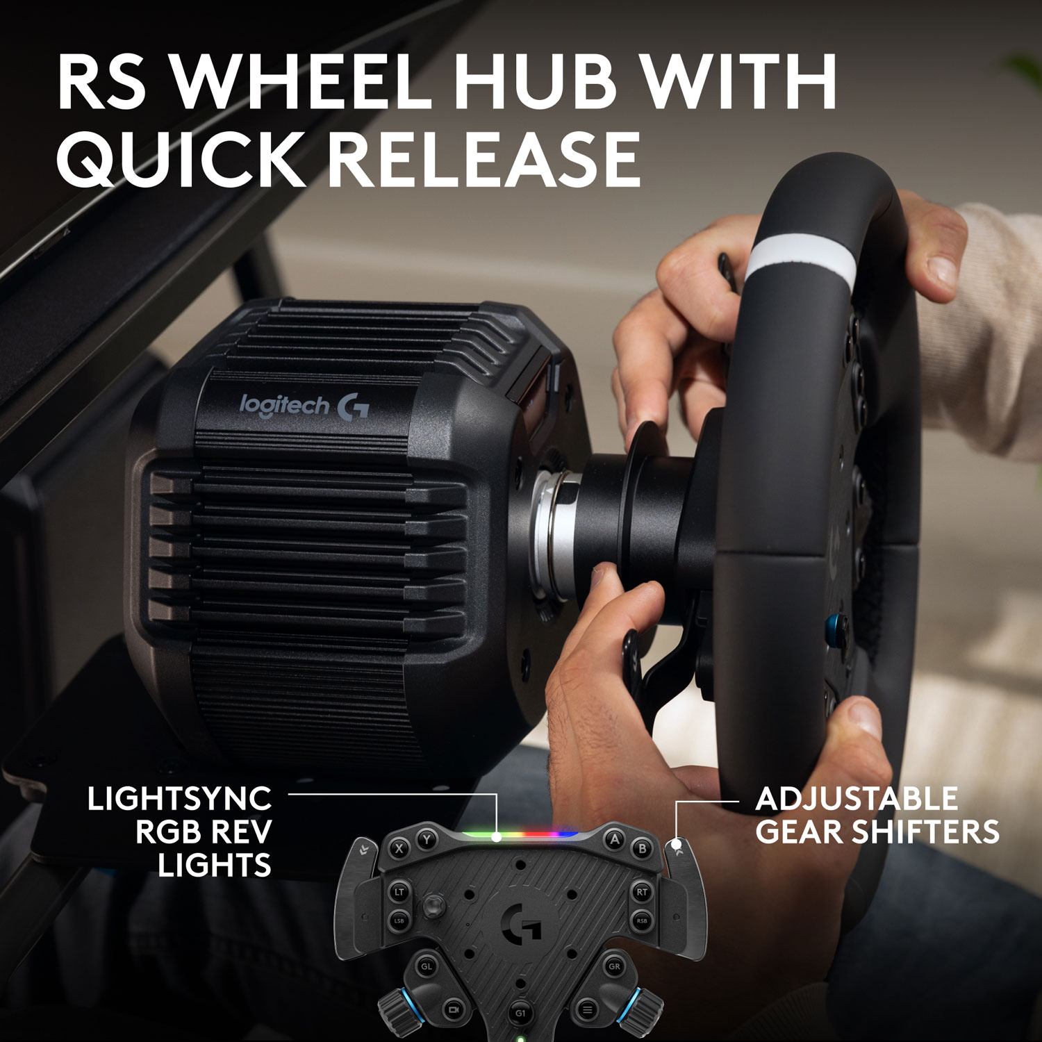 Logitech G RS50 3-Piece Sim Racing Steering Wheel System for Xbox Series X|S/Xbox One/PC