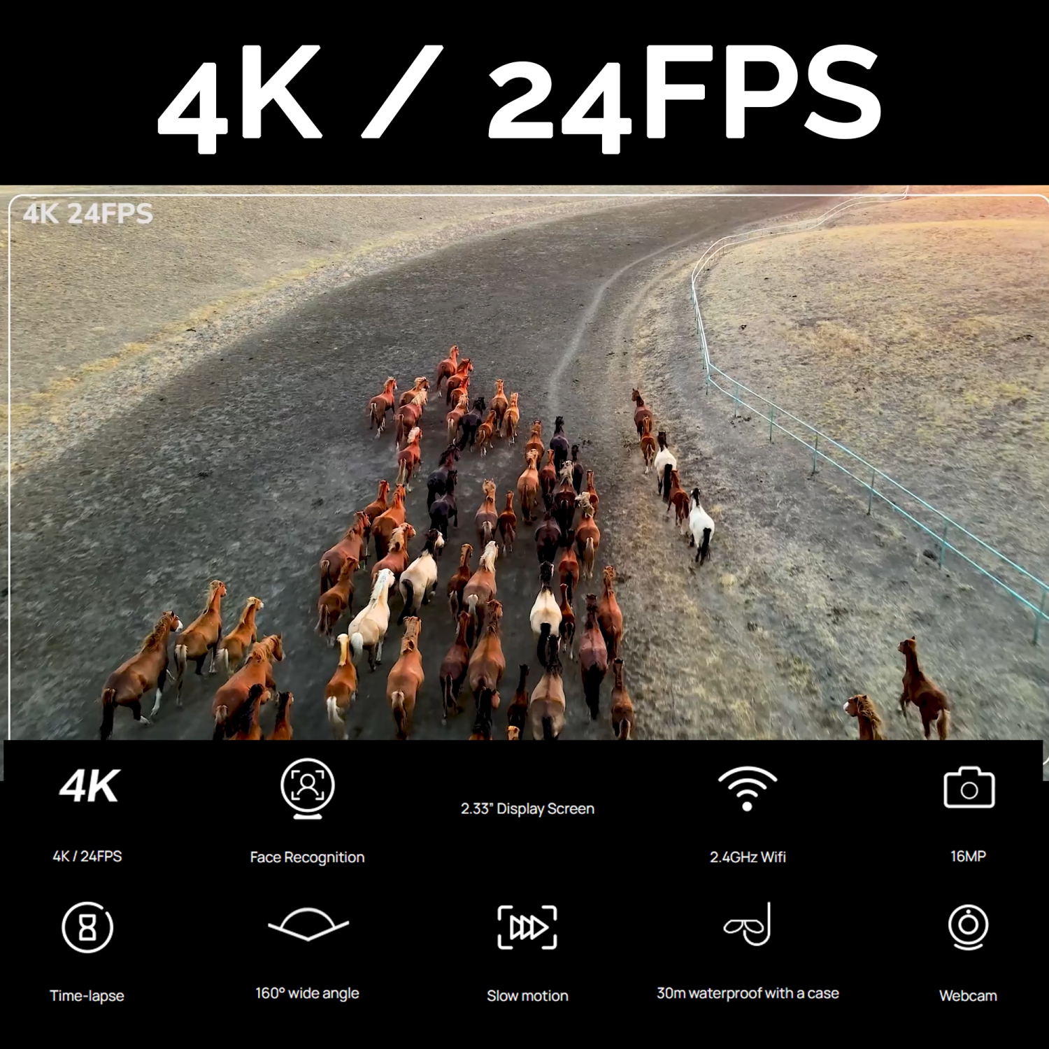 Ensemble avec caméra d'action à deux écrans SJCAM SJ10 Pro