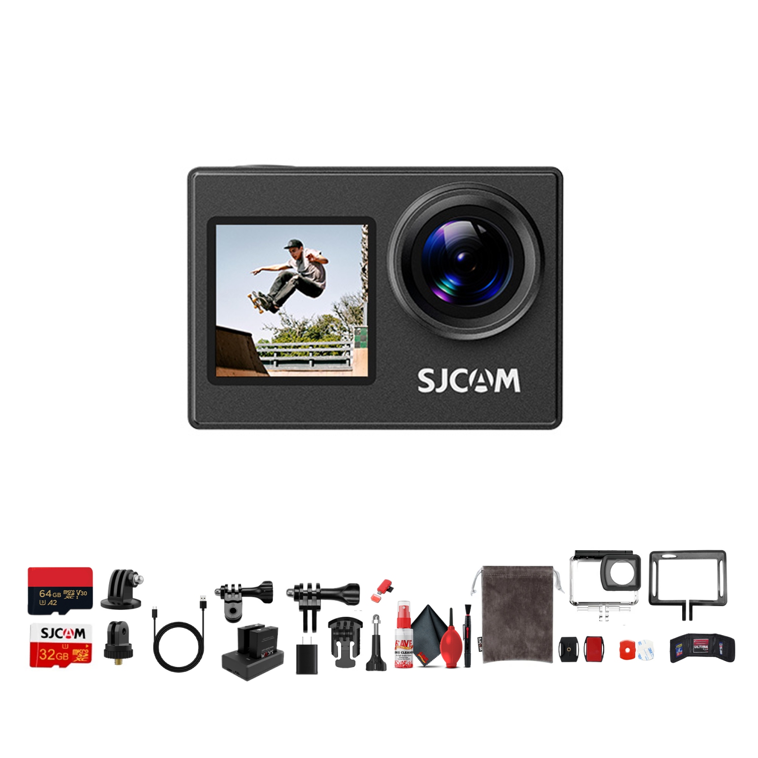 SJCAM SJ4000 Dual Screen Action Camera Bundle