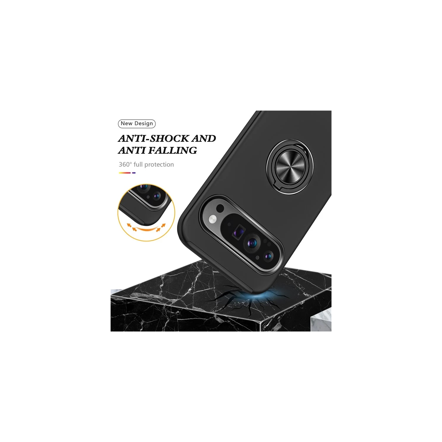 Anneau ajusté XCRS, étui rotatif Slim Armor pour Pixel 10 Pro XL de Google