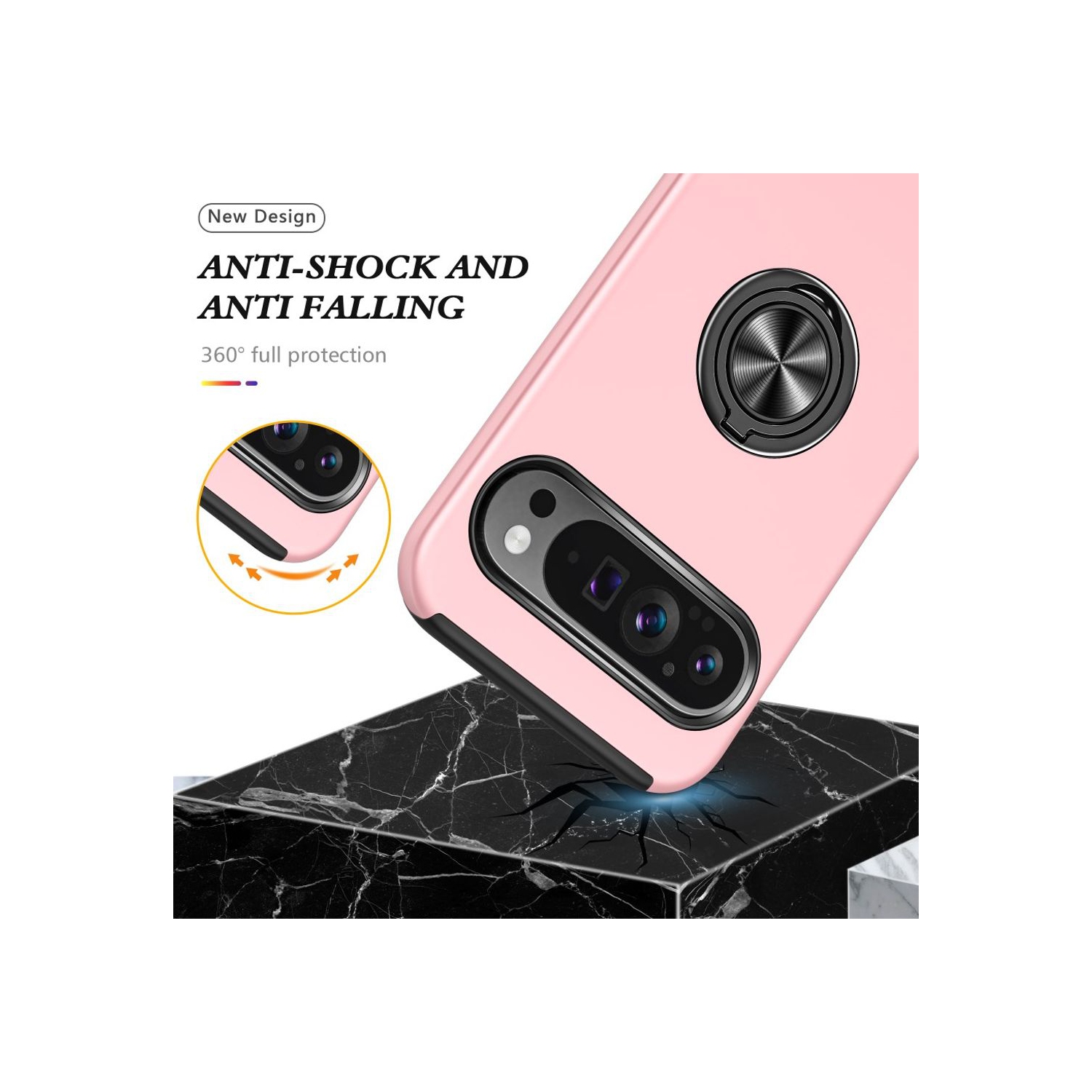 Anneau ajusté XCRS, étui rotatif Slim Armor pour Pixel 10 Pro XL de Google