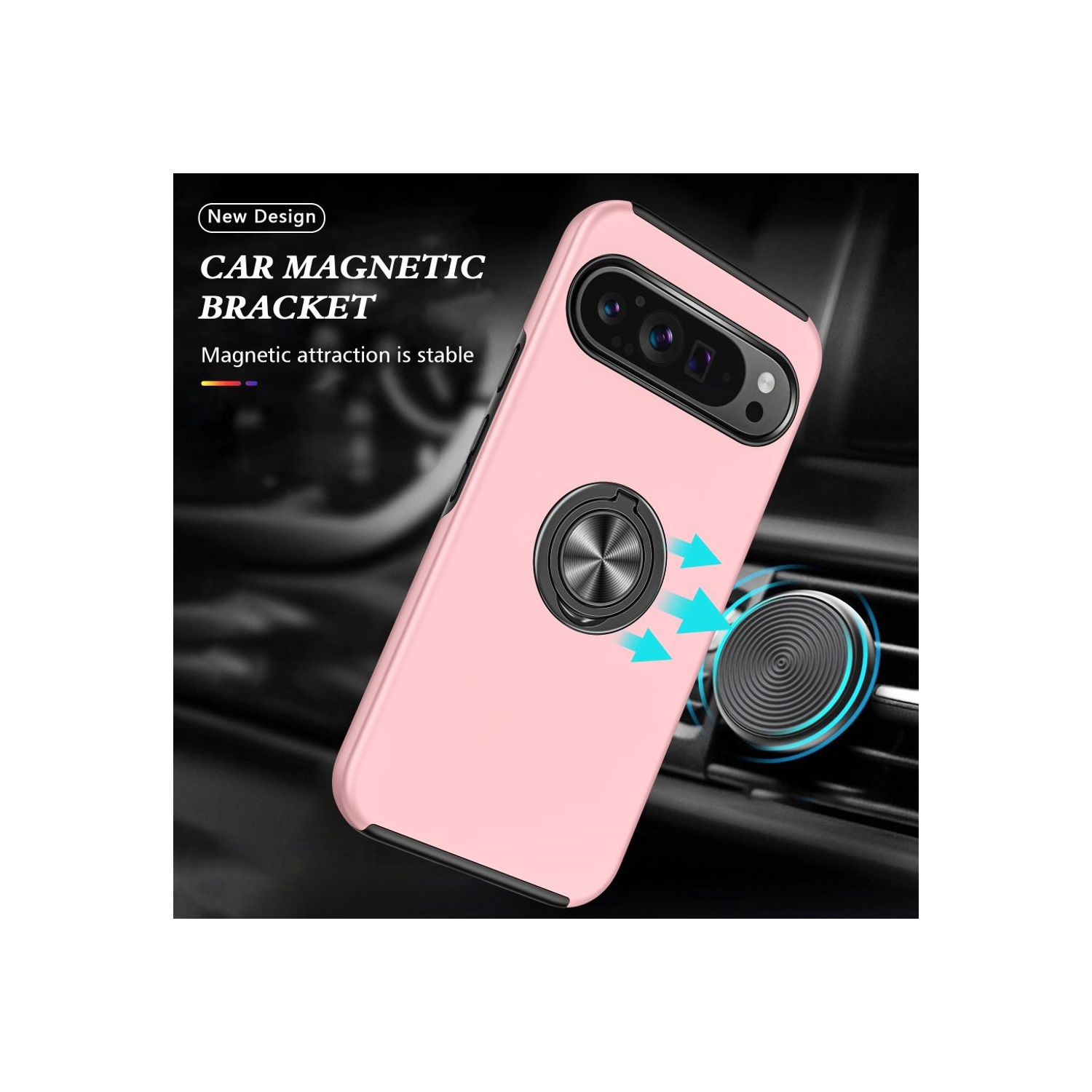 XCRS Fitted Ring Cover, Swirl Rotating Slim Armor Case for Google Pixel 10 Pro / Pixel 10