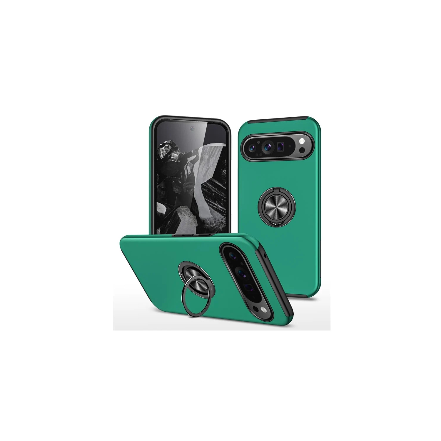 XCRS Fitted Ring Cover, Swirl Rotating Slim Armor Case for Google Pixel 10 Pro / Pixel 10