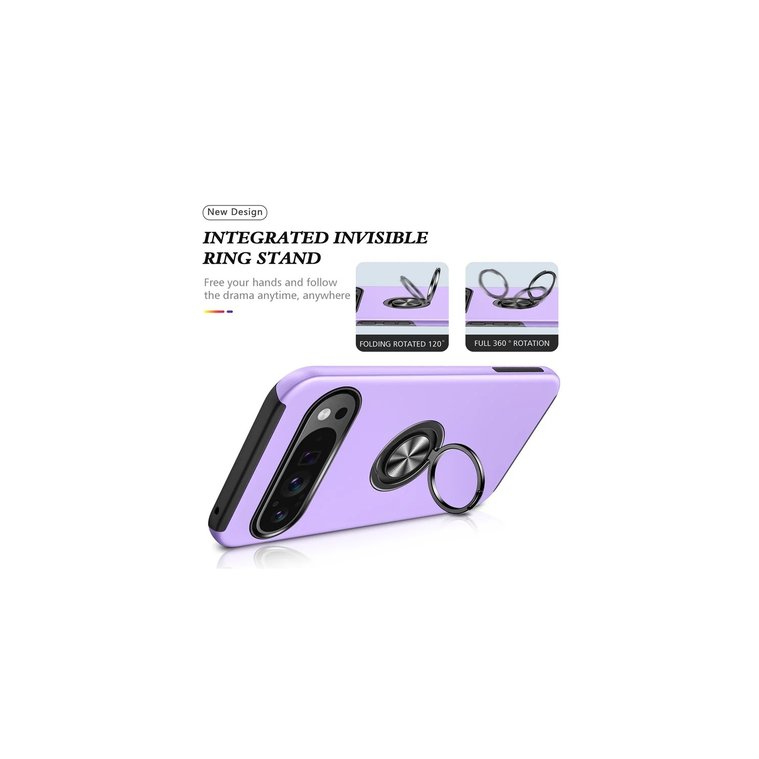 XCRS Fitted Ring Cover, Swirl Rotating Slim Armor Case for Google Pixel 10 Pro / Pixel 10