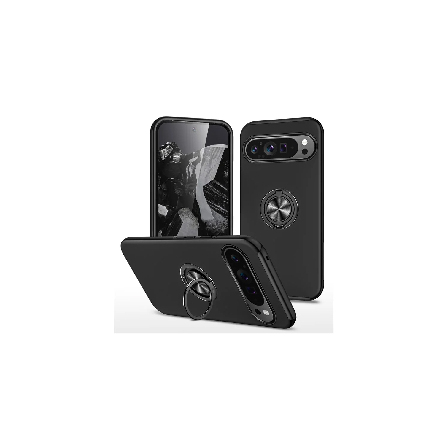 XCRS Fitted Ring Cover, Swirl Rotating Slim Armor Case for Google Pixel 10 Pro / Pixel 10