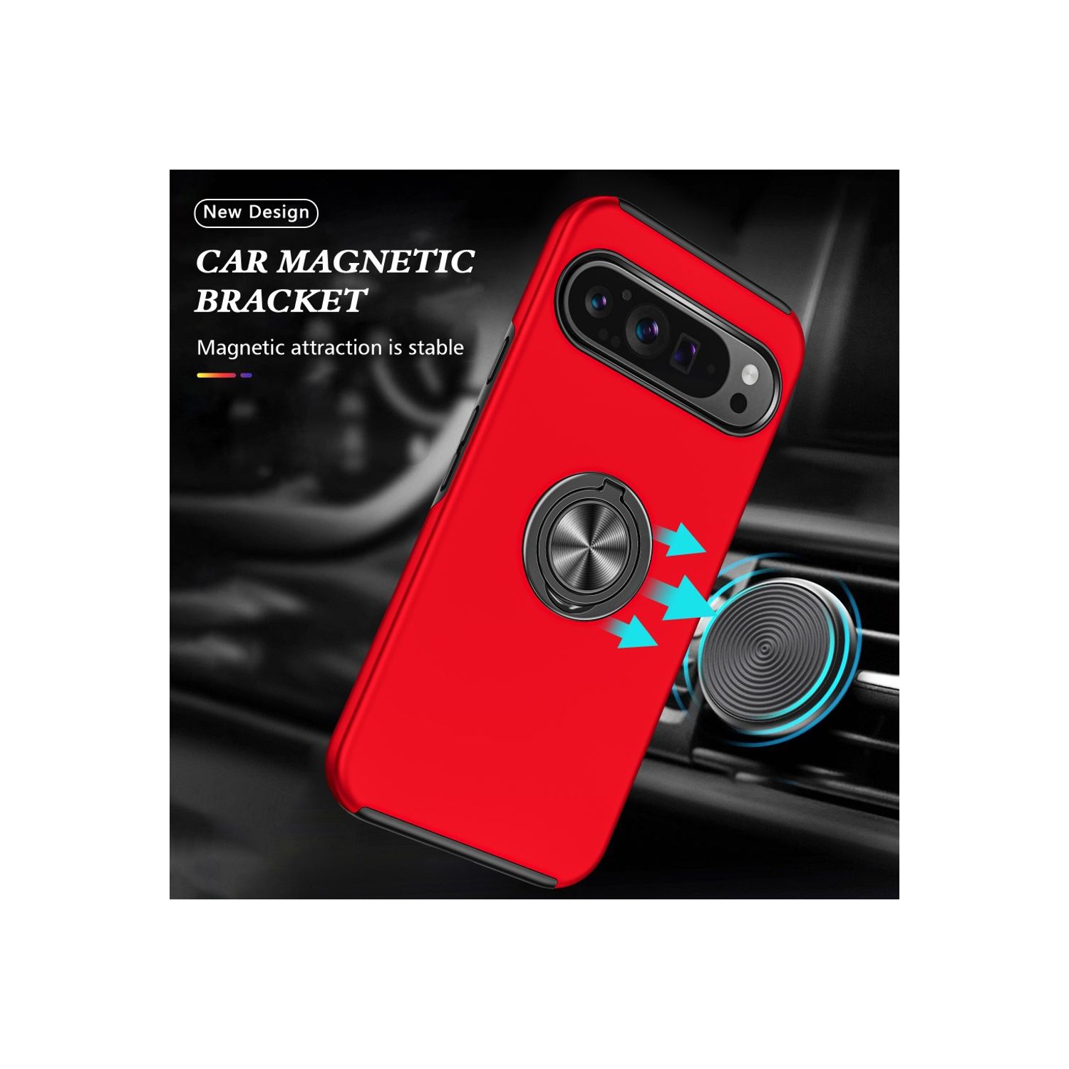 XCRS Fitted Ring Cover, Swirl Rotating Slim Armor Case for Google Pixel 10 Pro / Pixel 10