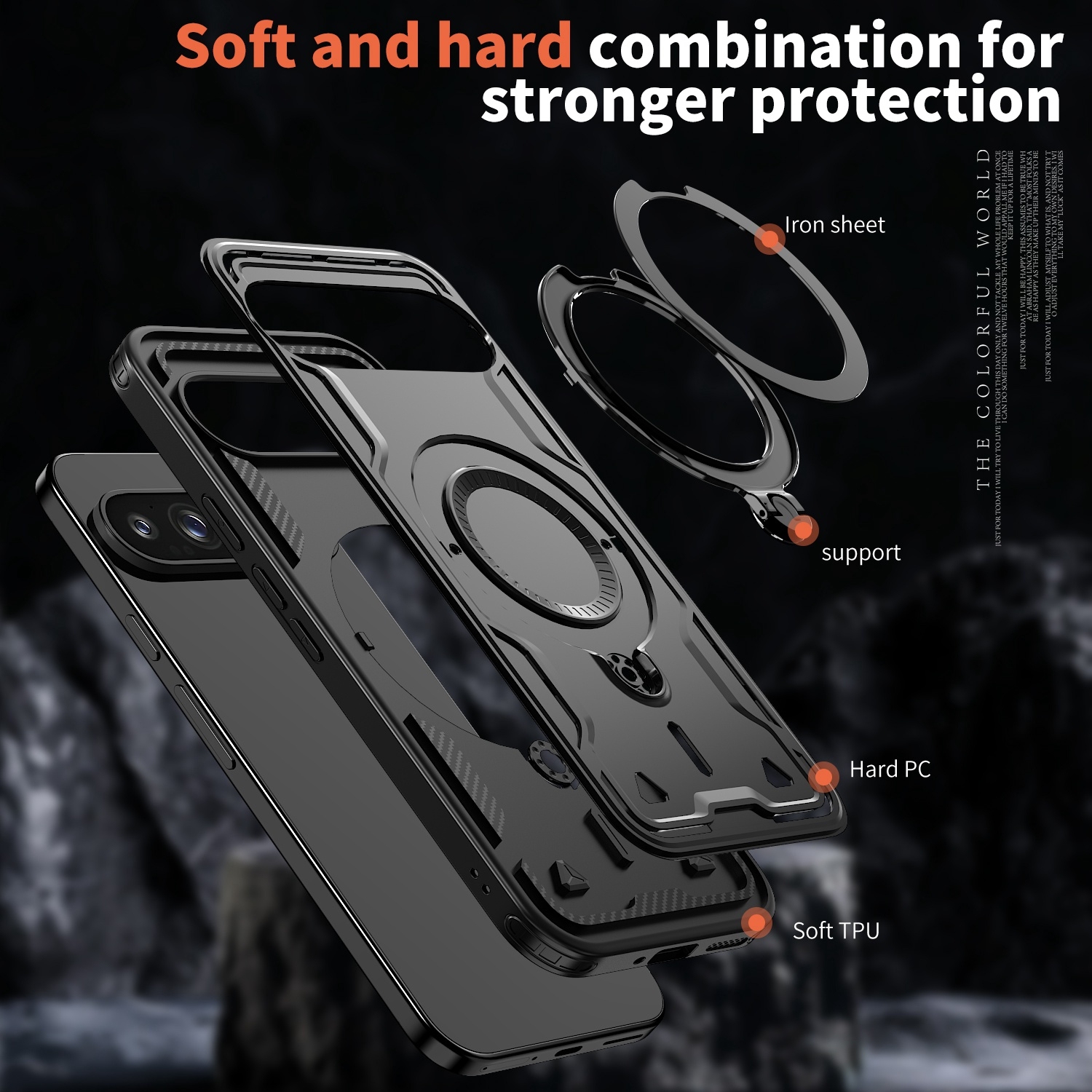 XCRS Defender Case Magsafe Cover, Magnetic Metal Kickstand Ring Holder Shockproof Case for Google Pixel 10 Pro XL
