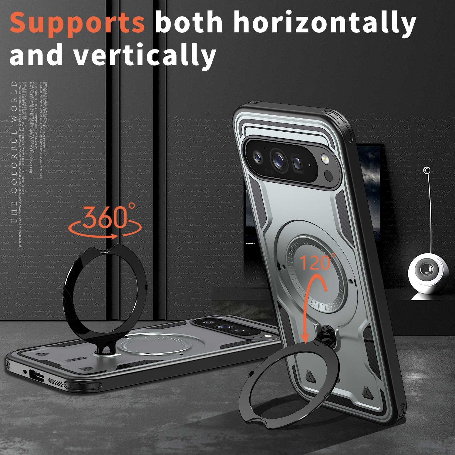 XCRS Defender Case Magsafe Cover, Magnetic Metal Kickstand Ring Holder Shockproof Case for Google Pixel 10 Pro XL