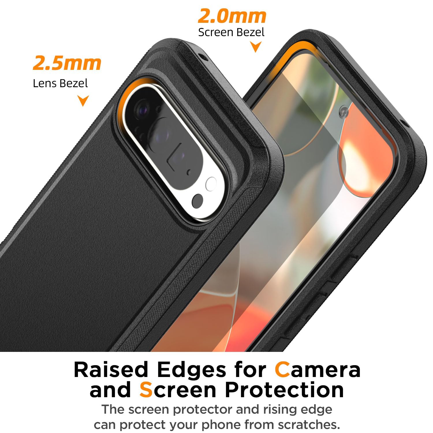 XCRS Fitted Defender Cover, Triple Layer Hard Case for Google Pixel 10 / Pixel 10 Pro