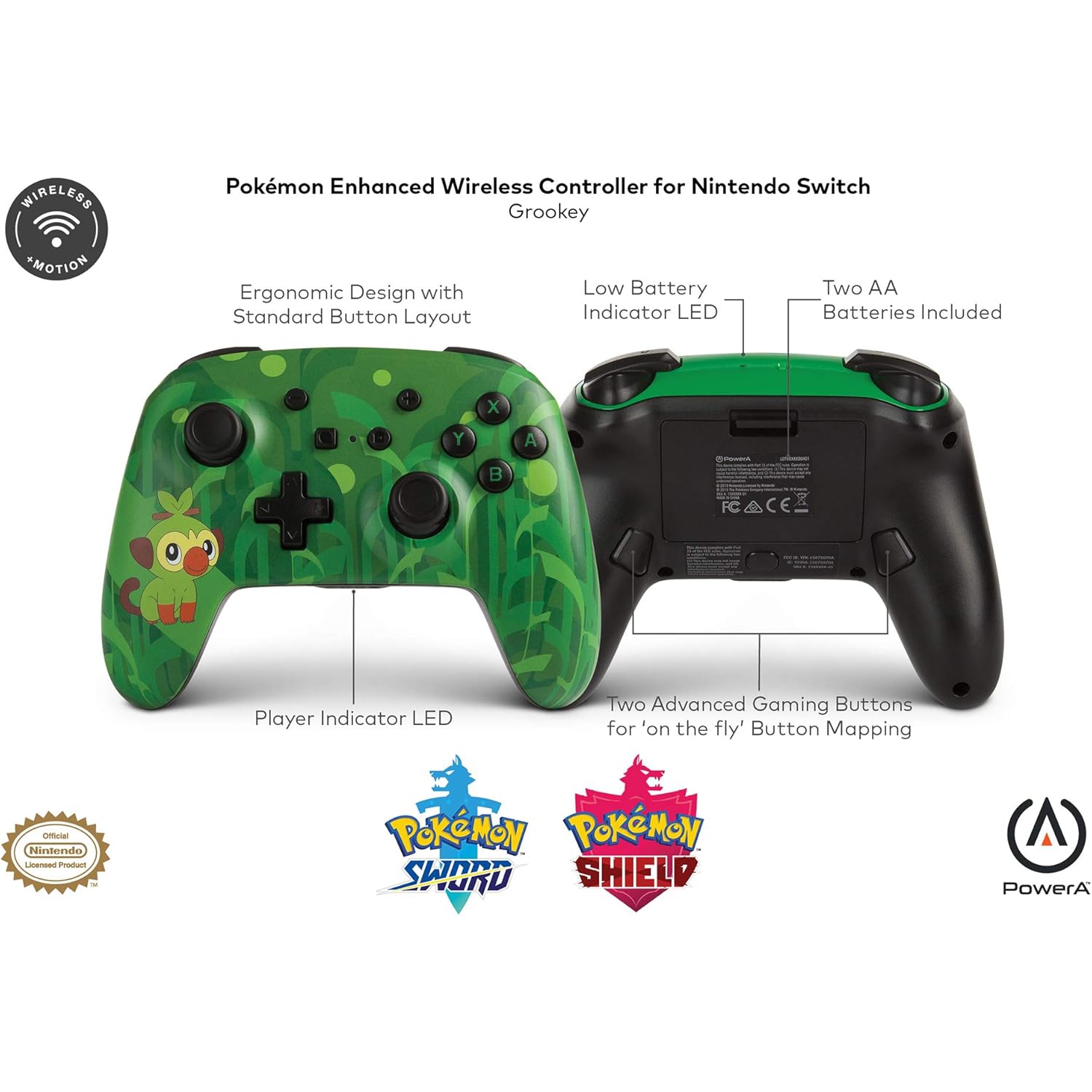 PowerA Enhanced Wireless Controller for Nintendo Switch – Bluetooth 5.2, Motion Controls & Mappable Buttons – Long Battery Life