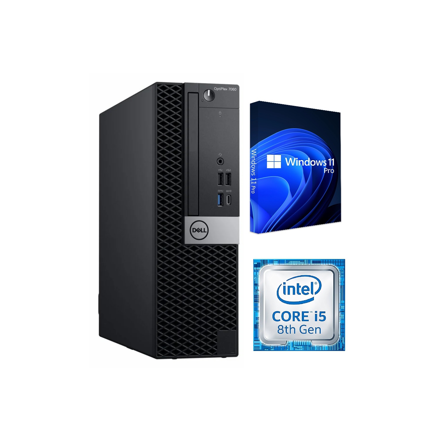 Ordinateur OptiPlex 7060 SFF/i5-8500 3,0&nbsp;GHz/RAM 32&nbsp;Go/NVMe SSD 256&nbsp;Go/Windows 11 Pro/Wi-Fi - PC professionnel - Remis à neuf
