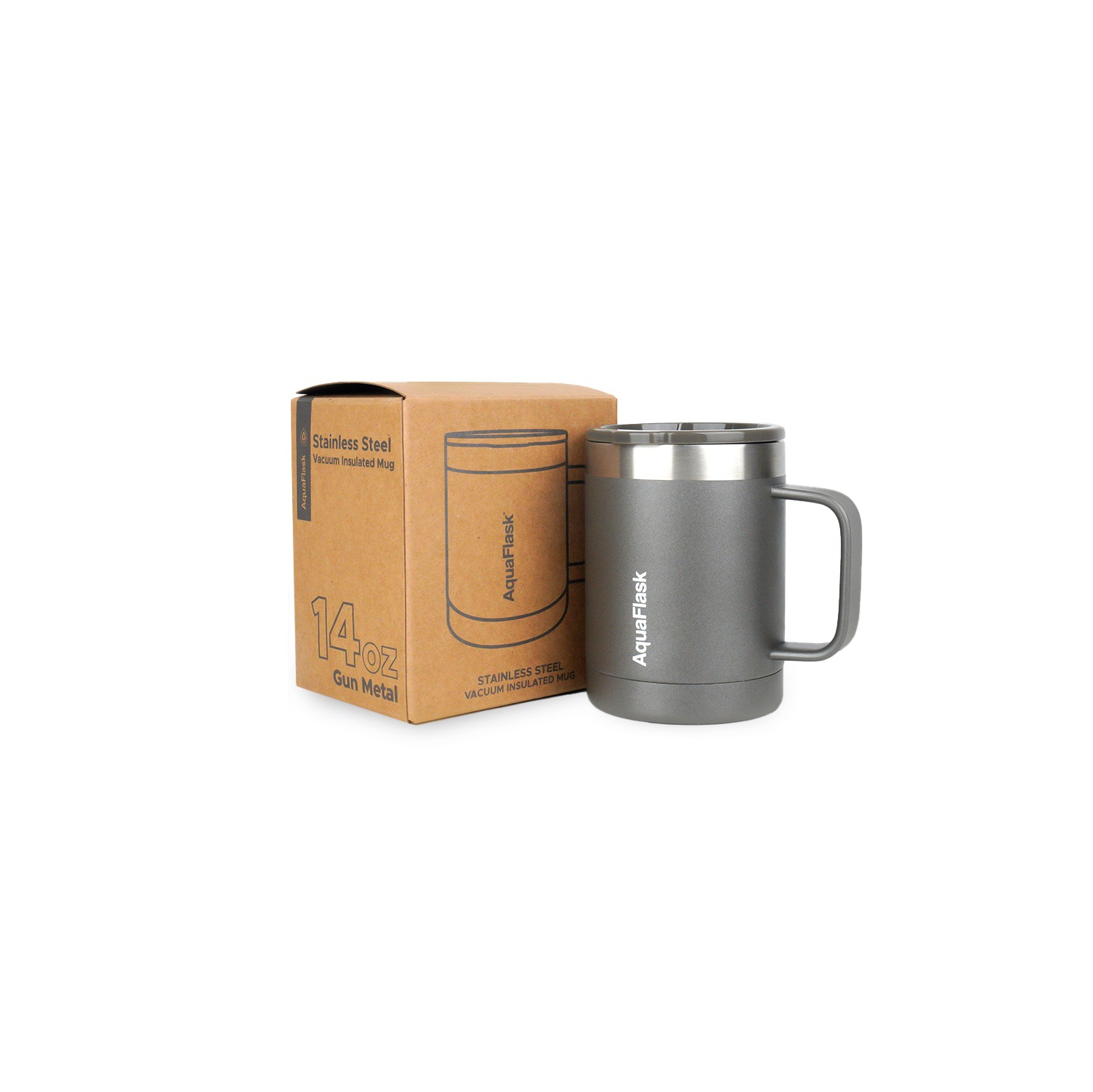 Aquaflask Thermal Insulated Lidded Mug With Handle 415ml - Green