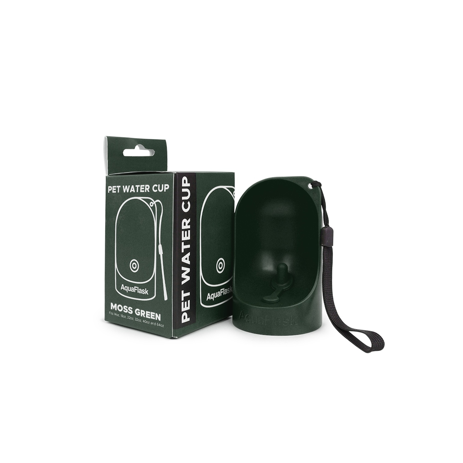 AquaFlask Pet Water Cup - Moss Green