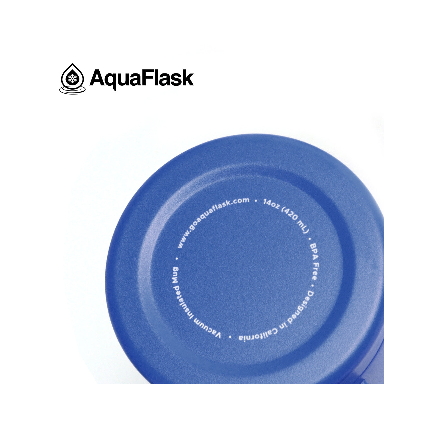 Tasse isotherme à couvercle avec poignée 415&nbsp;ml d'Aquaflask - Noir