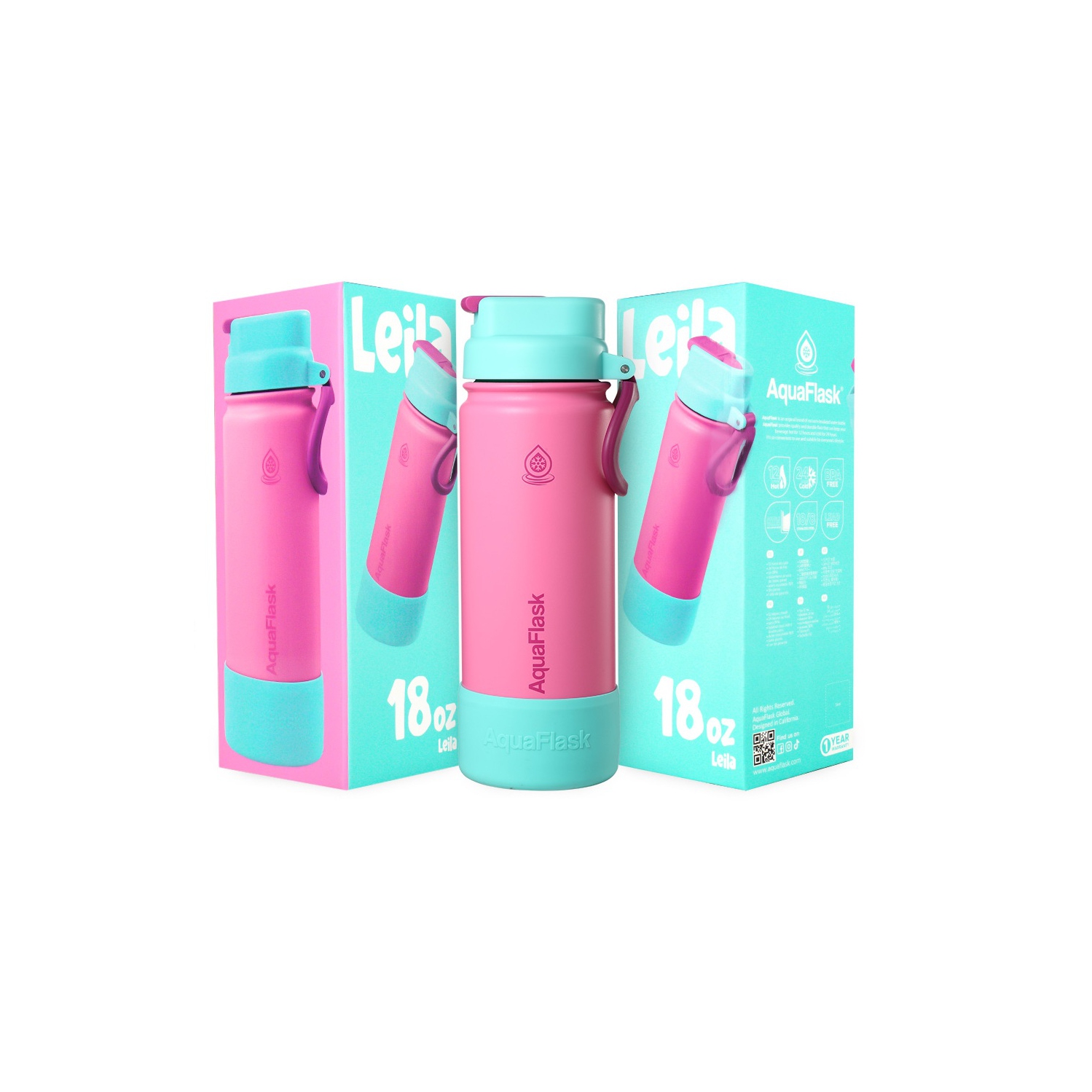 AquaFlask Kids FlipSip 532mL Water Bottles - Blue