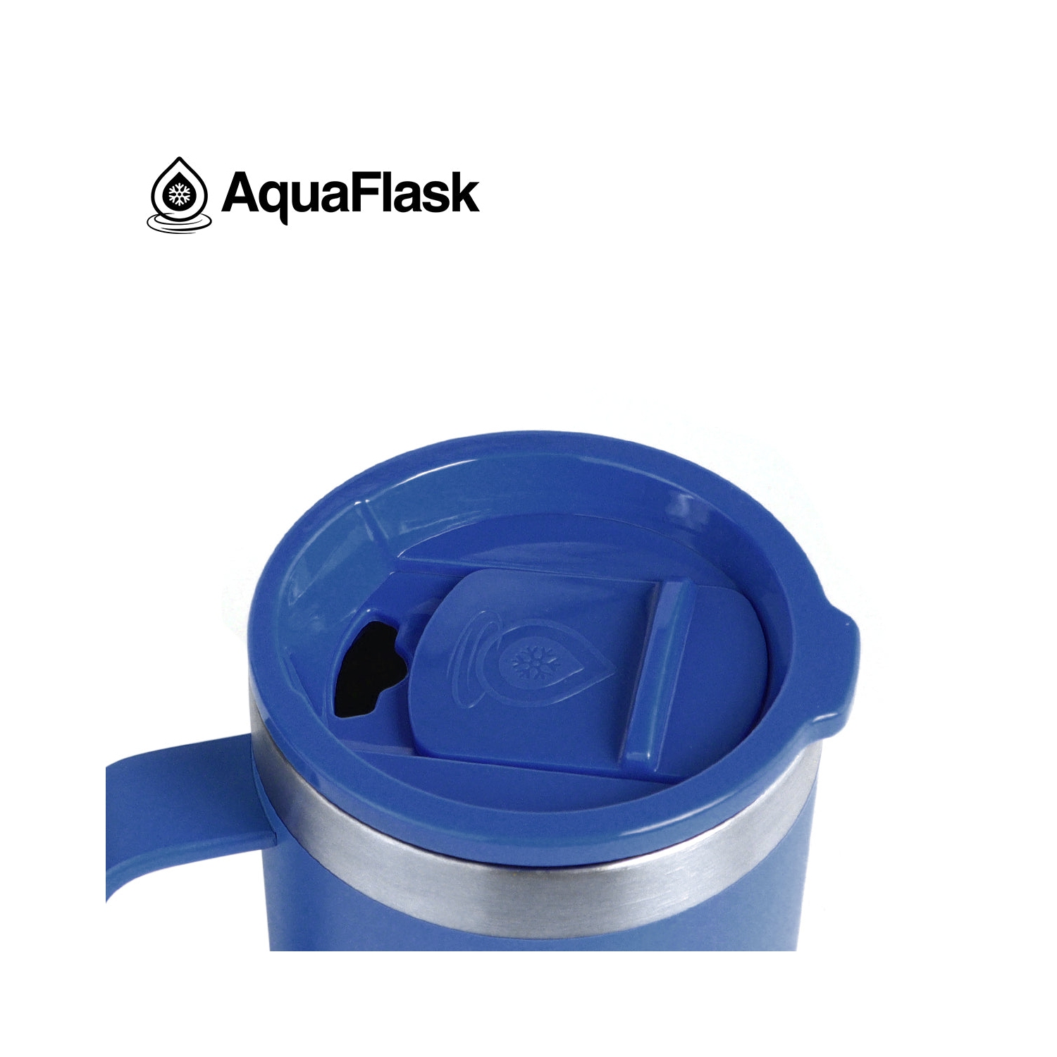 Tasse isotherme à couvercle avec poignée 415&nbsp;ml d'Aquaflask - Gris