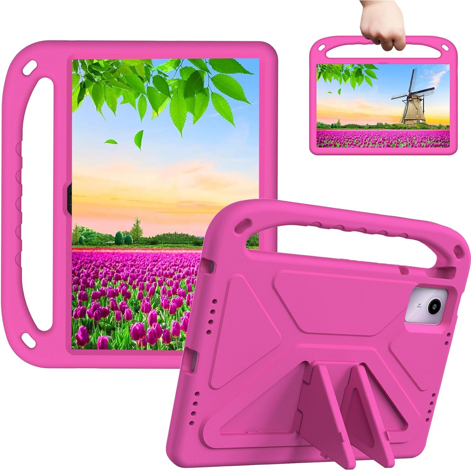 Tablet Case with Built in Handle and Kickstand Lightweight Kids Friendly Shockproof Cover Compatible