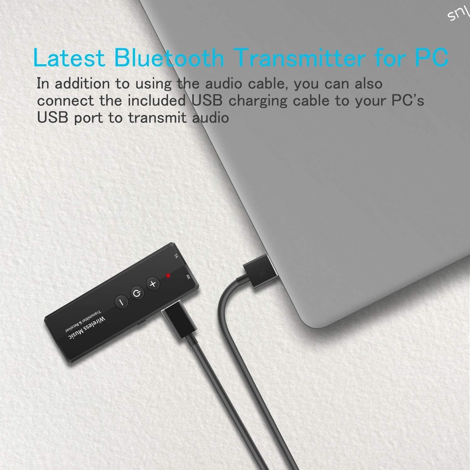 Bluetooth 5.3 Transmitter 3-in-1, Portable Wireless Bluetooth Adapter, Rechargeable Bluetooth Transmitter