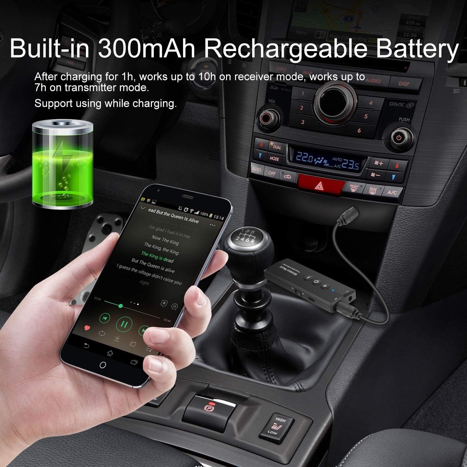 Bluetooth 5.3 Transmitter 3-in-1, Portable Wireless Bluetooth Adapter, Rechargeable Bluetooth Transmitter